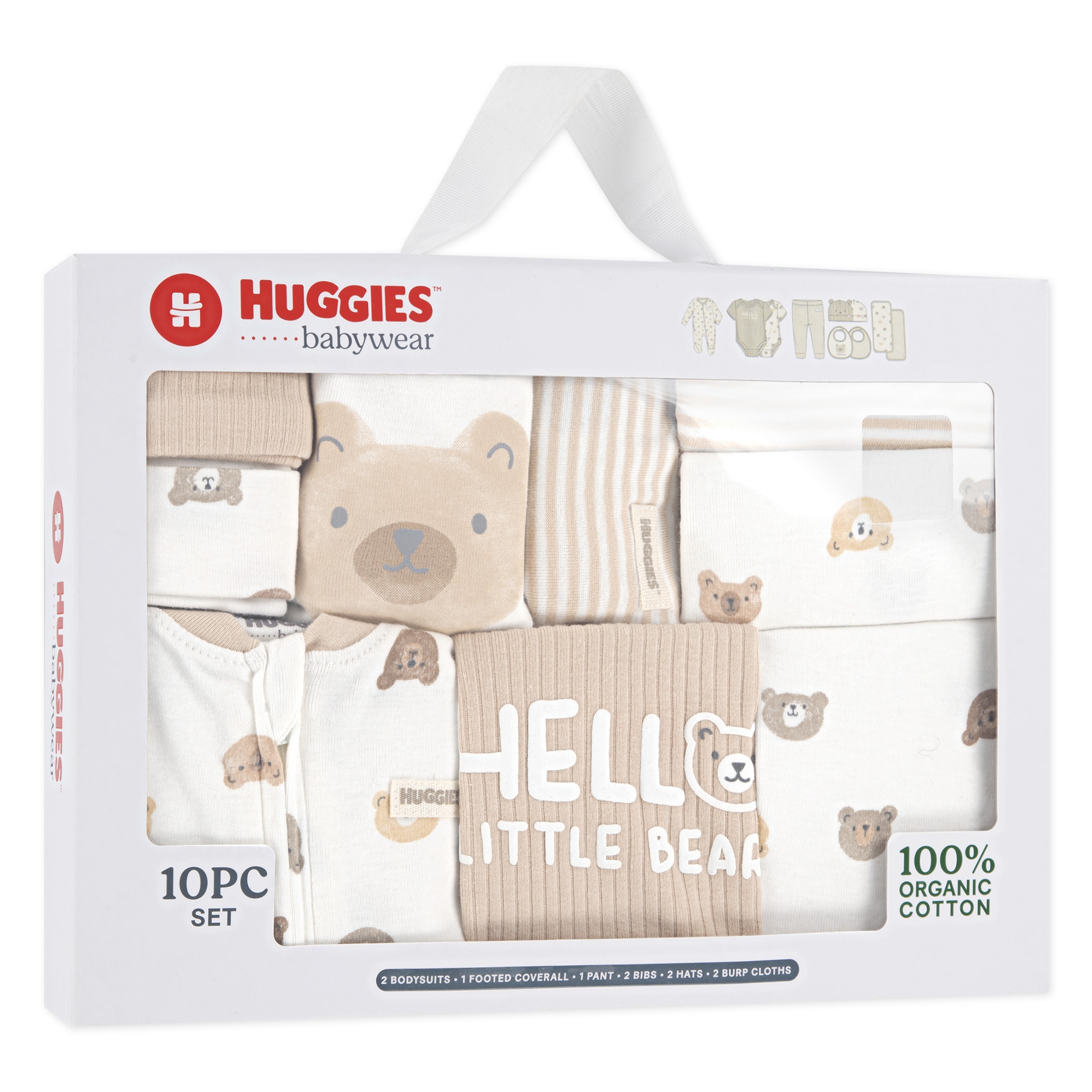 HUGGIES babywear Set cadeau pour nouveau-né »HGHN 10PC GIFT BOX SET«, 10 cuis mit Bärchenmotiven
