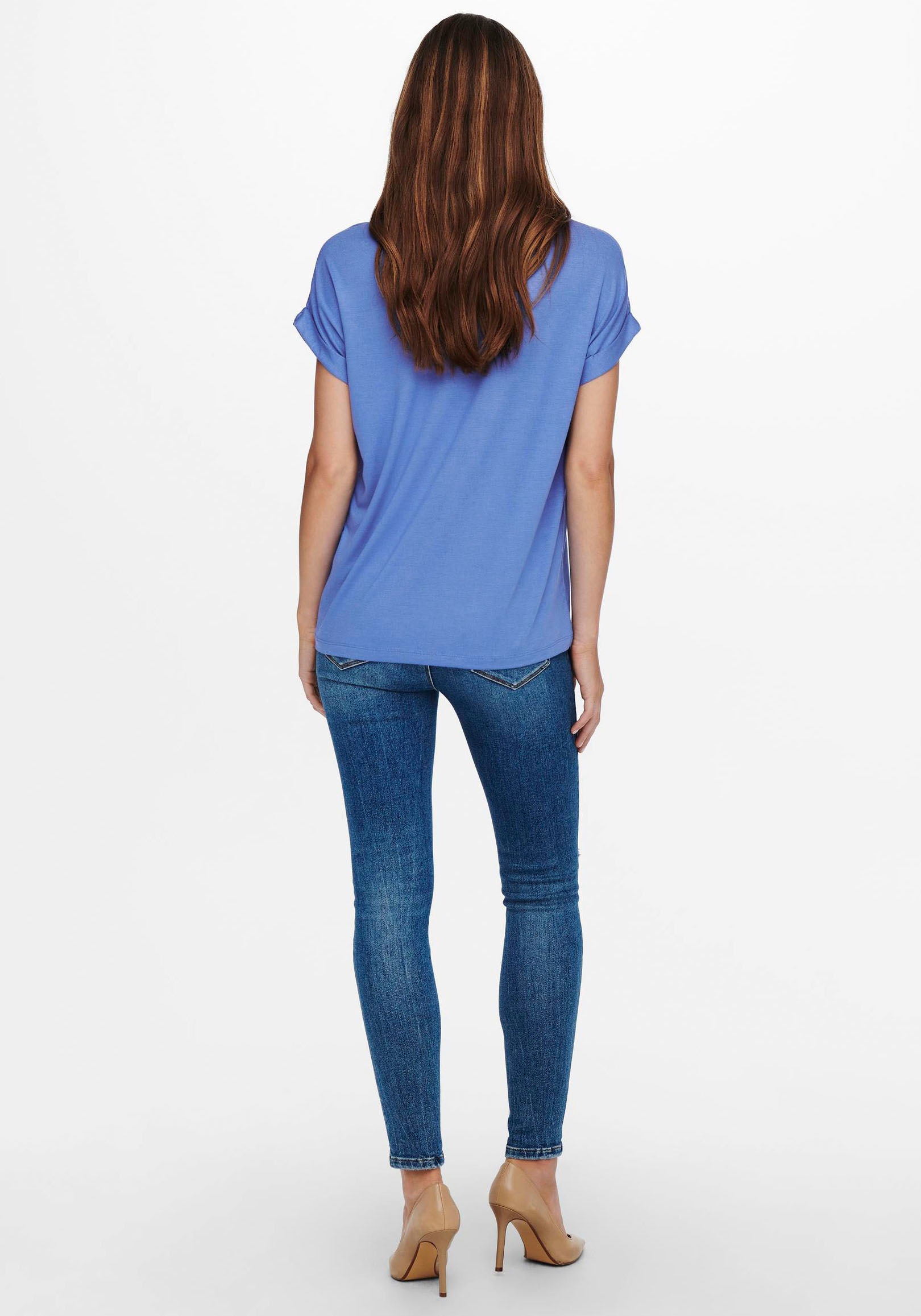 ONLY T-Shirt »ONLMOSTER – Kurzarmshirt mit Aufschlag und klassischem Look« Viskosemischung, regular fit