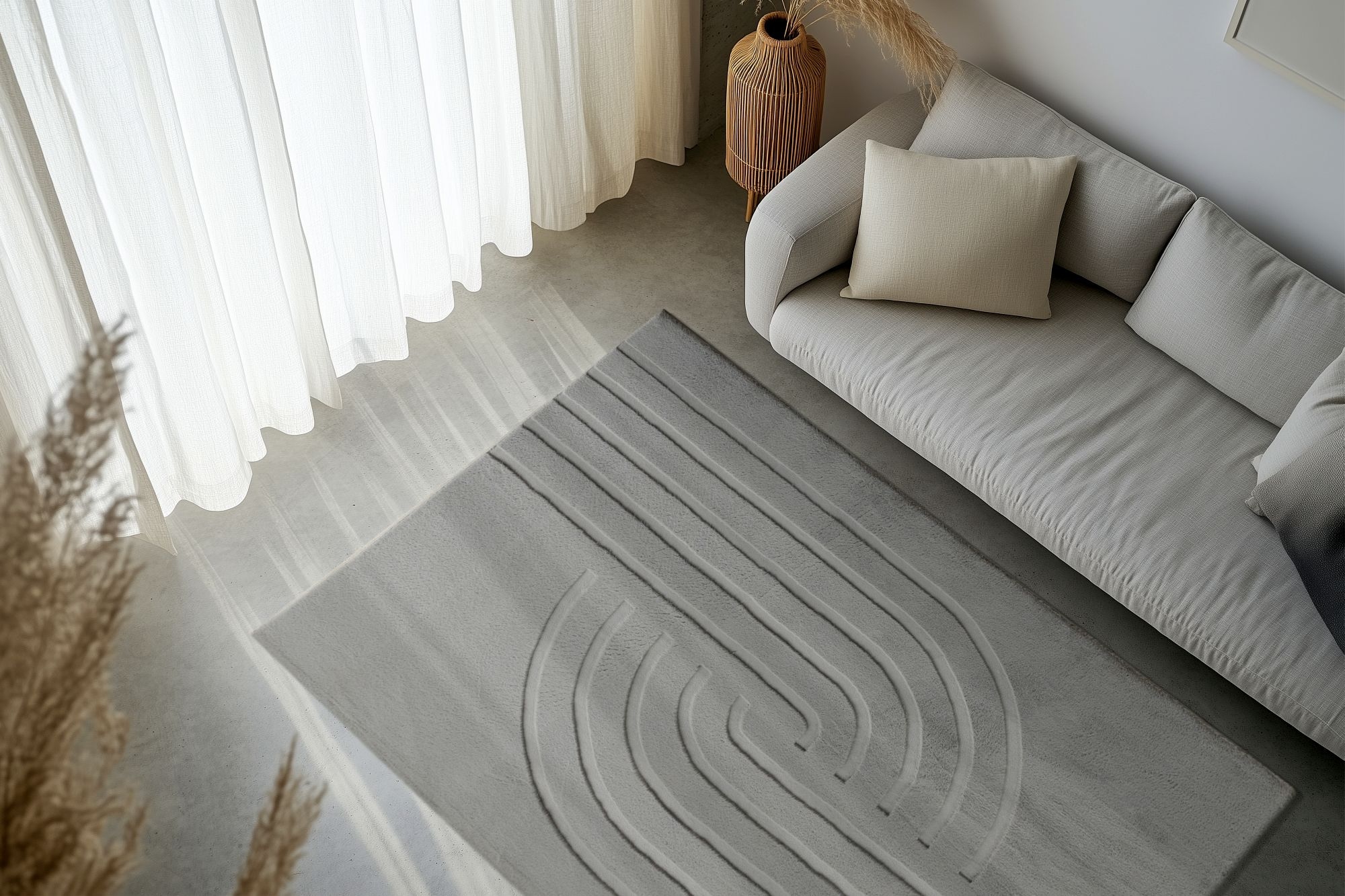 Obsession Tapis »Zen Deluxe 700« Rectangulaire 22 mm Höhe couleurs unies, design moderne, effet haut-bas, salon