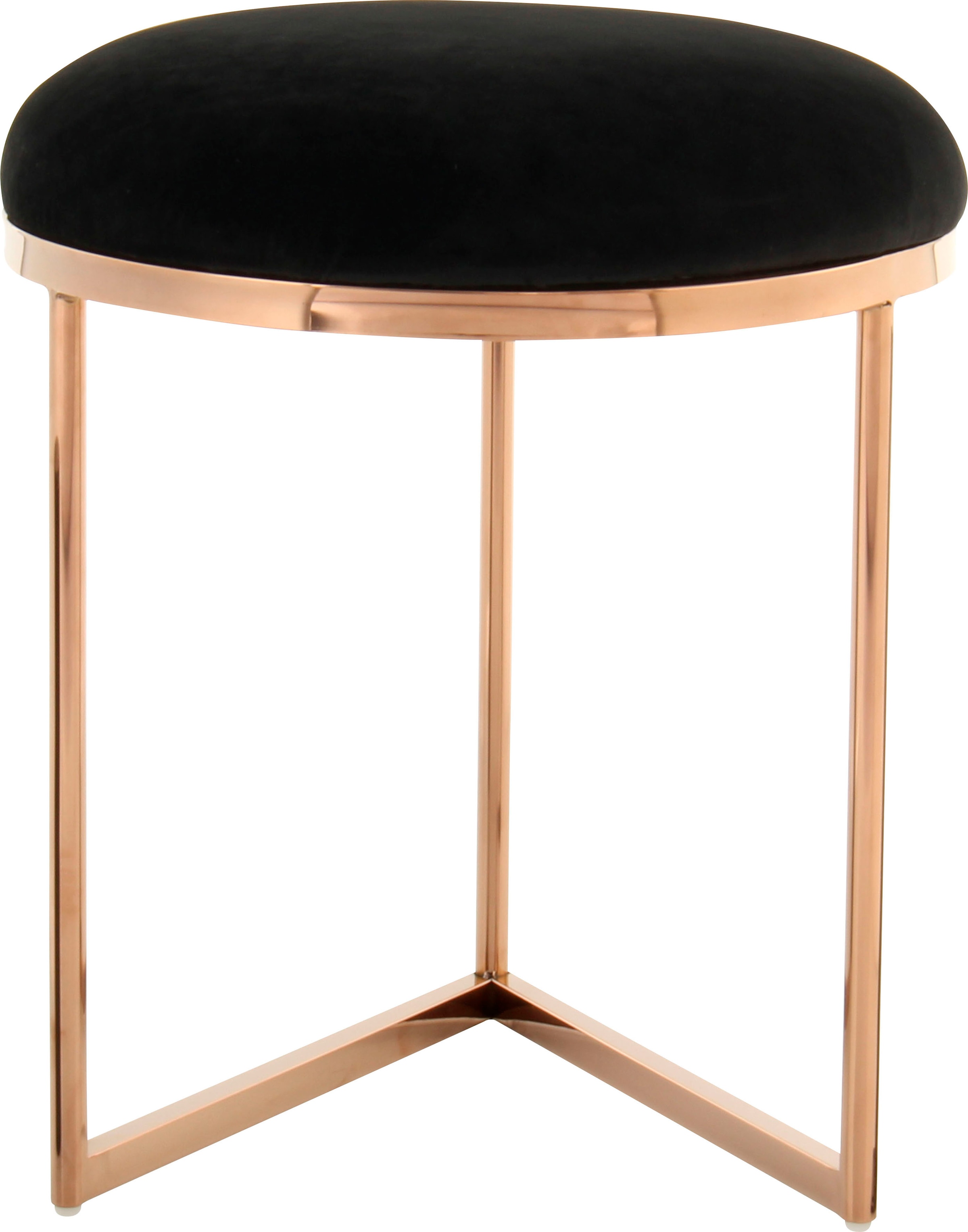 Kayoom Pouf »Hocker Wynona 325,  in stilvollem Design, mit dreieckiger Grundform« 1 cuis tlg. glamourös, hochwertig, mit gepolsterter Sitzfläche in runder Form