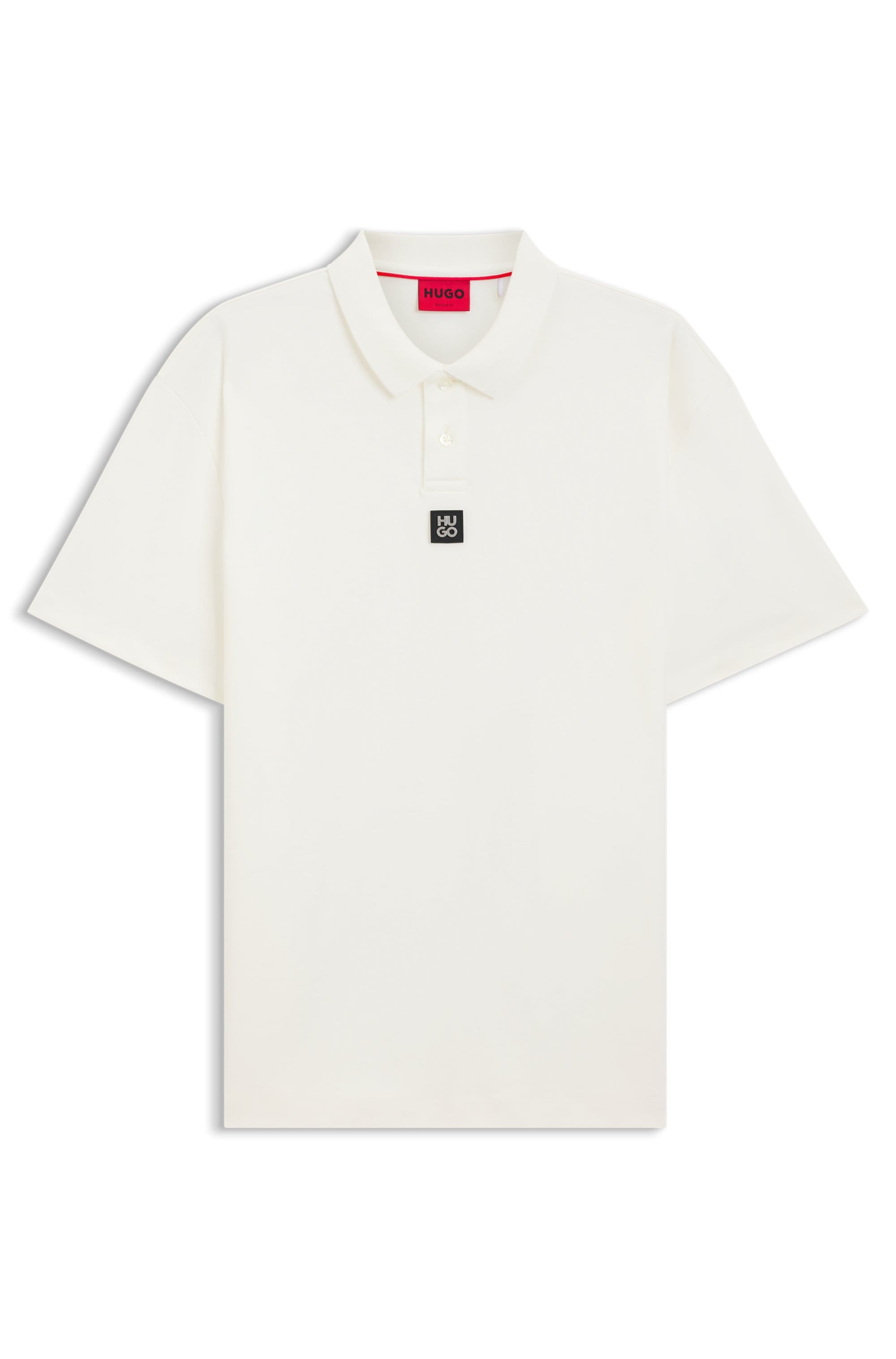 HUGO Polo »Deabono_D Metal Logo« col polo, coton pur, coupe regular fit