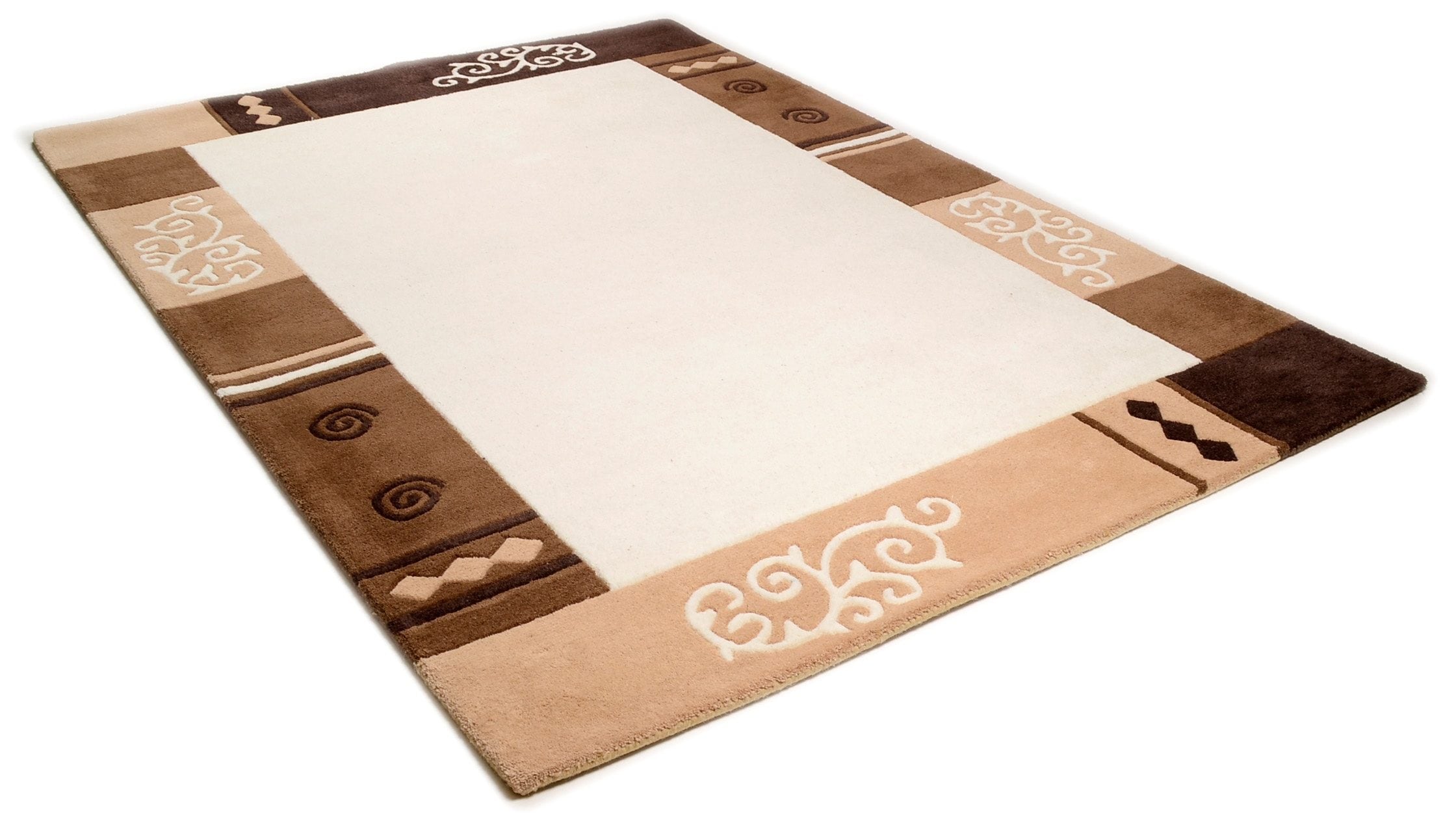 THEKO Wollteppich »Ambadi« achteckig 14 mm Höhe reine Schurwolle, handgetuftet, mit Bordüre, modern