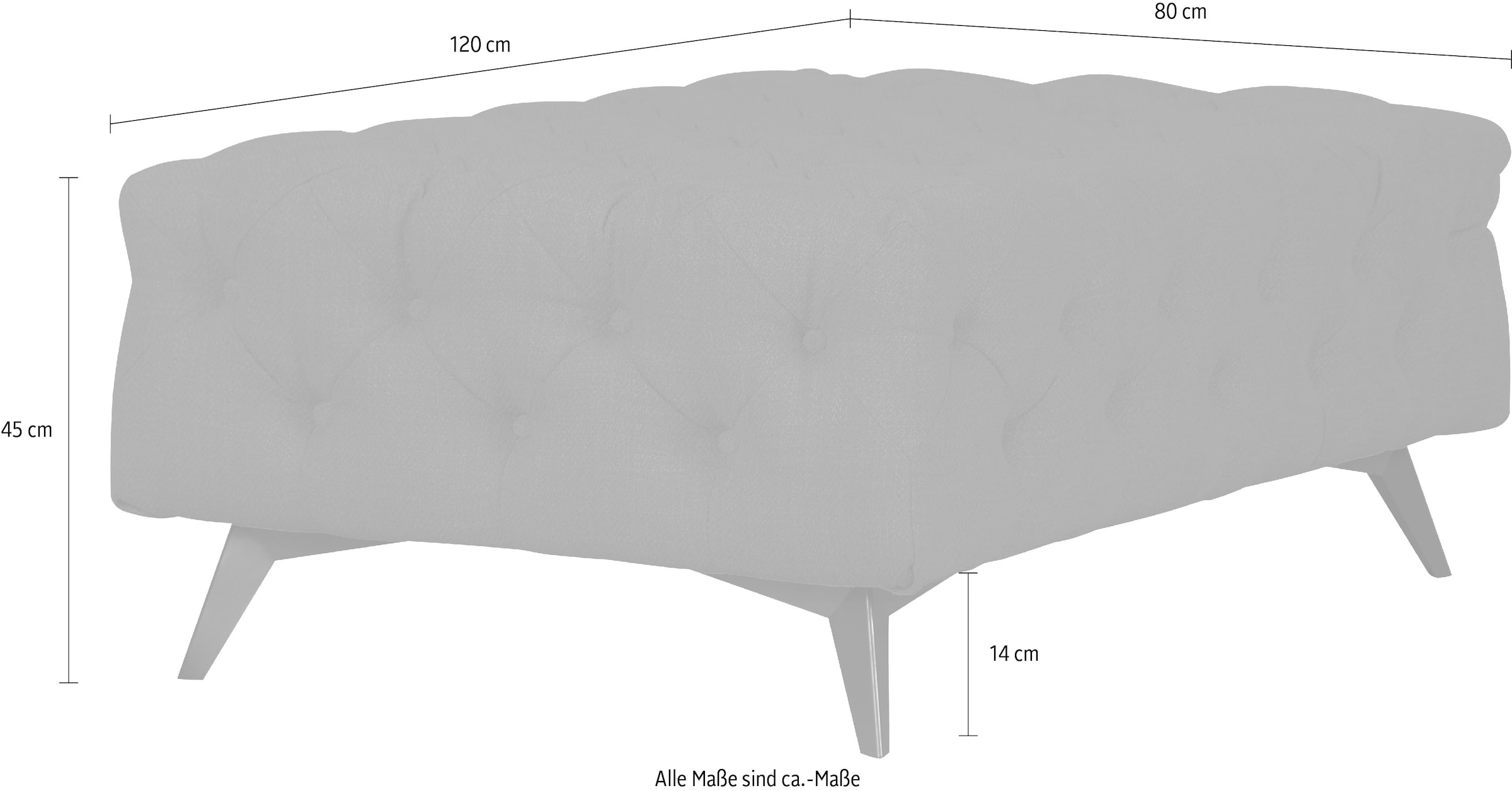 Home affaire Polsterhocker »Glynis« aufwändige Knopfheftung, moderne Chesterfield Optik, Fussfarbe wählbar
