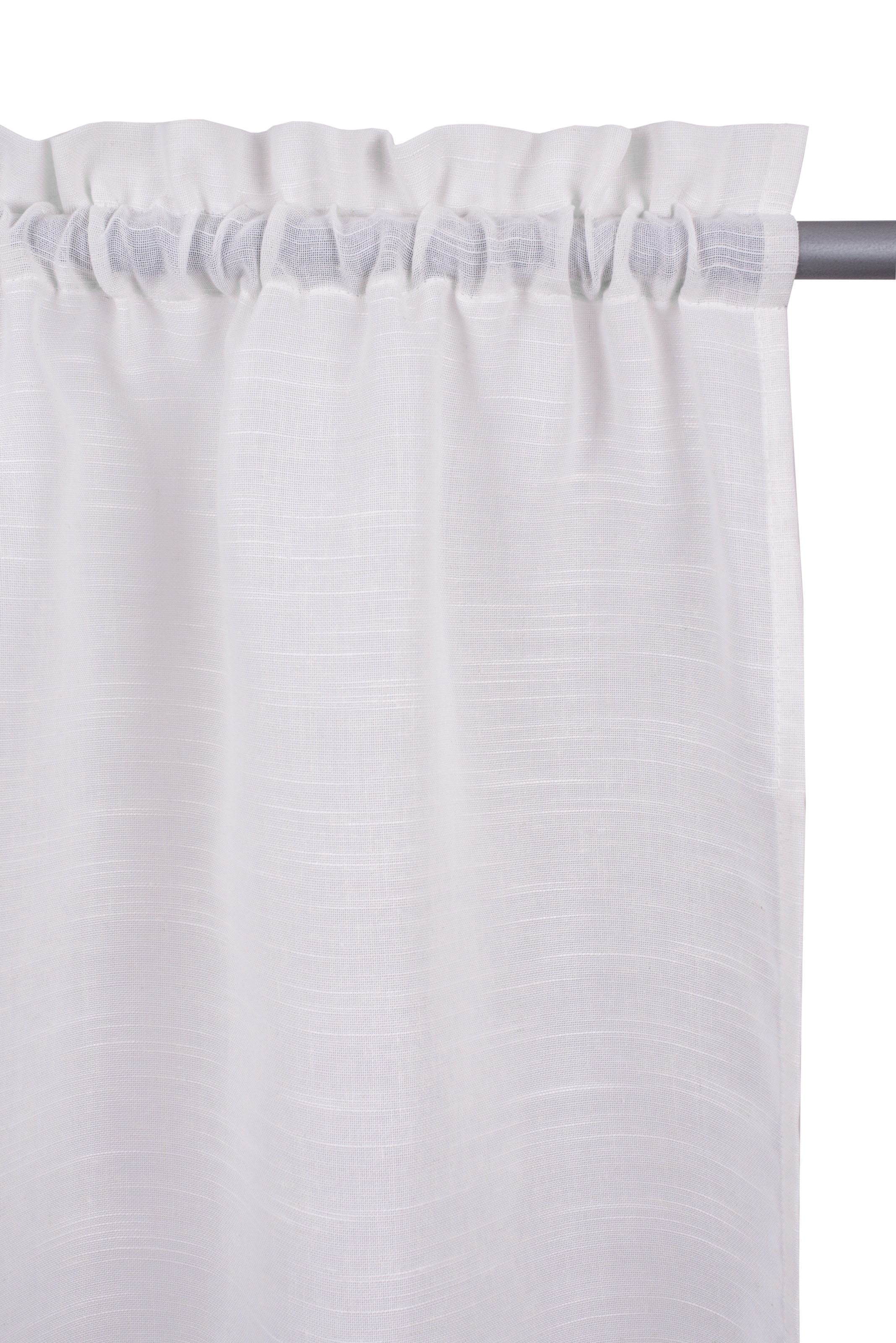 my home Scheibengardine »Louvelle« Stangendurchzug 1 Stk. tlg. Leinenoptik, Scheibengardine, modern, basic