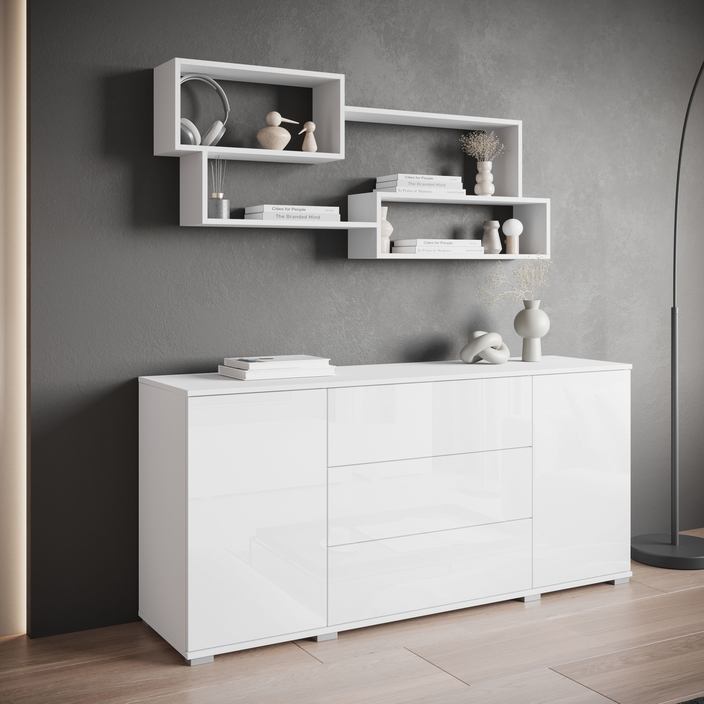 Home affaire Tableau mural »Wandregal Trio« 1 cuis tlg. idéal comme étagère à livres, étagère déco ou rangement au bureau