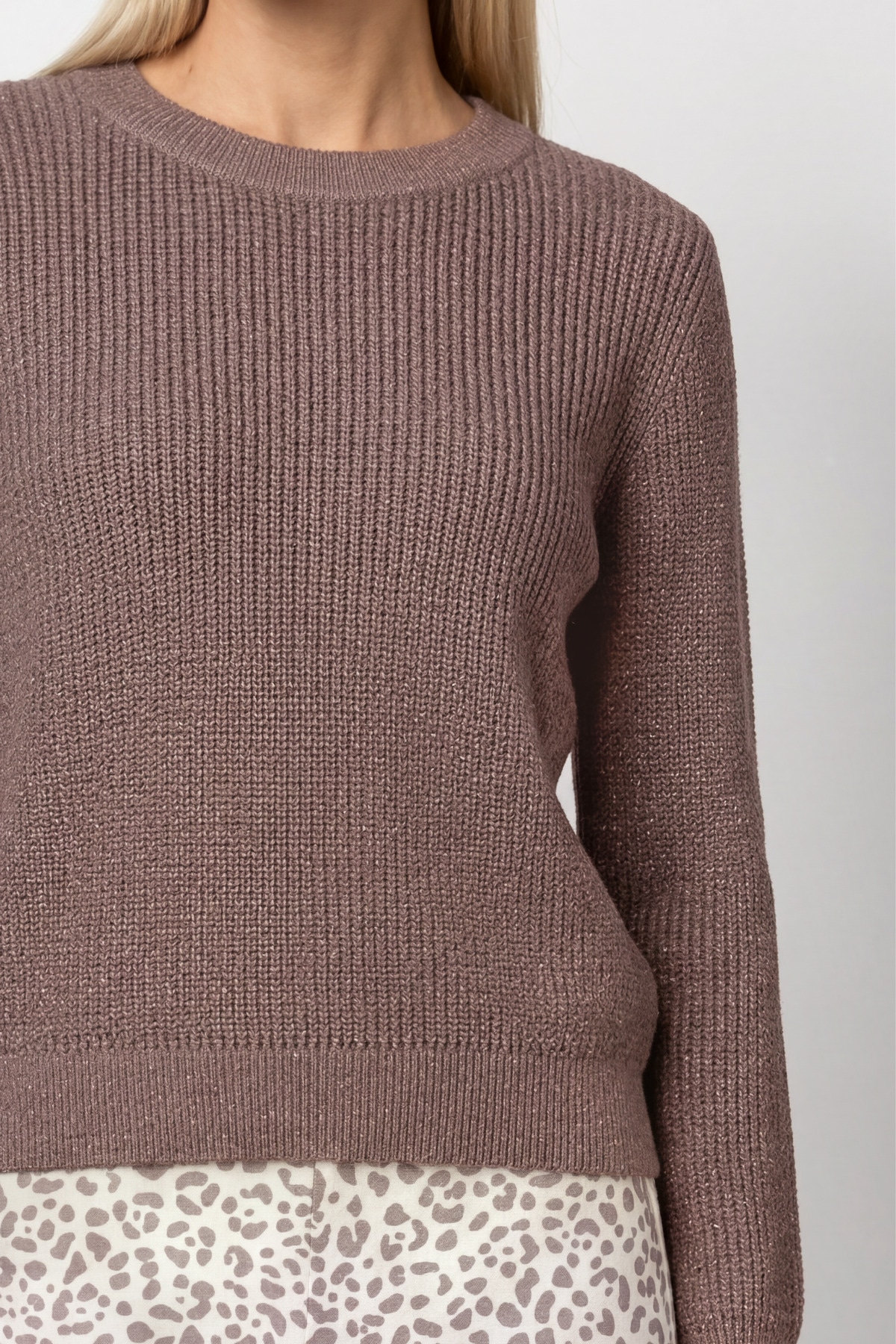 Monari Rundhalspullover »Pullover Basic Lurex« Regular fit mit Rundhalsausschnitt