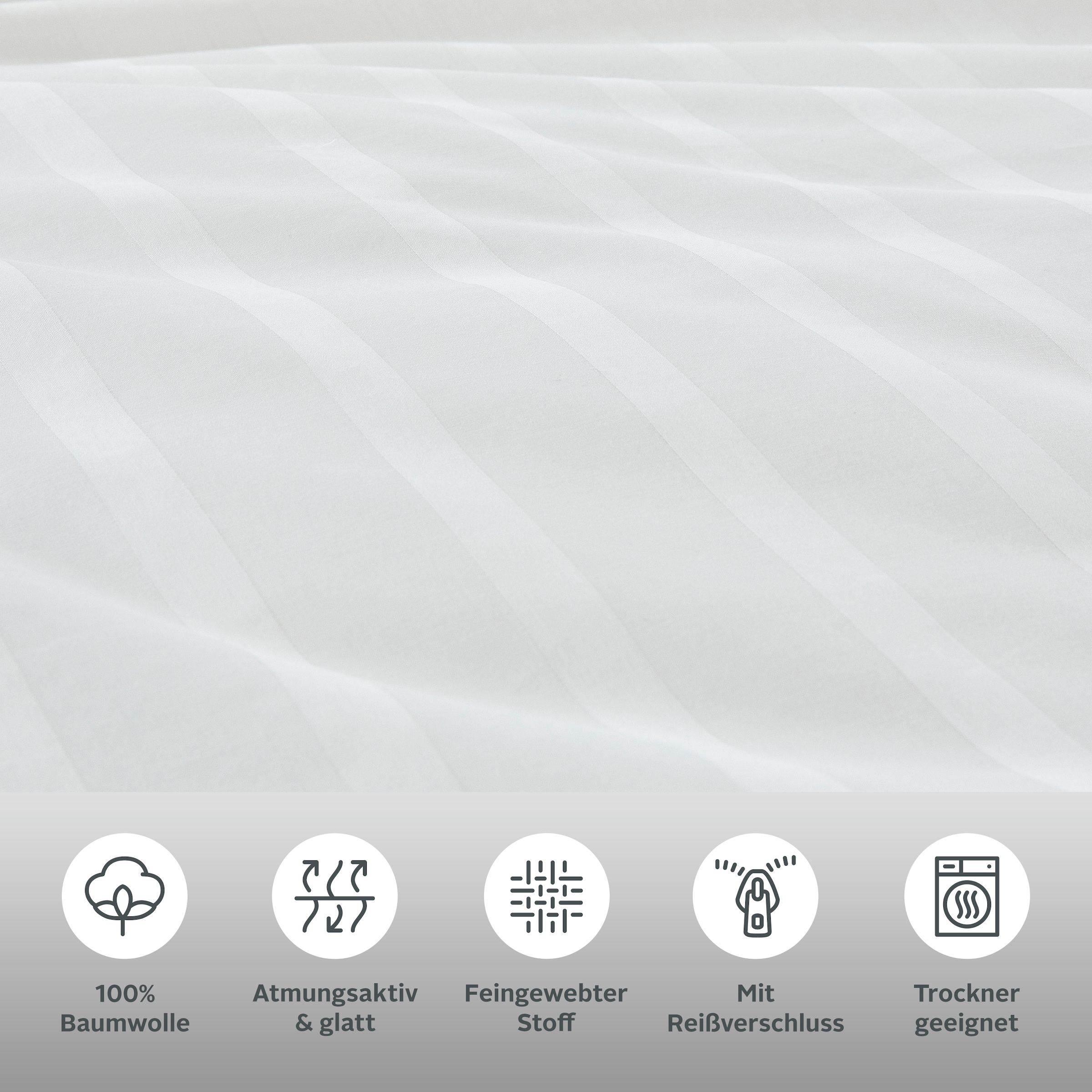 LeGer Home by Lena Gercke Bettwäsche »Leonore« 2 Stk. tlg. Mako-Satin Streifen aus 100% Baumwolle, Grösse ab 135x200 cm