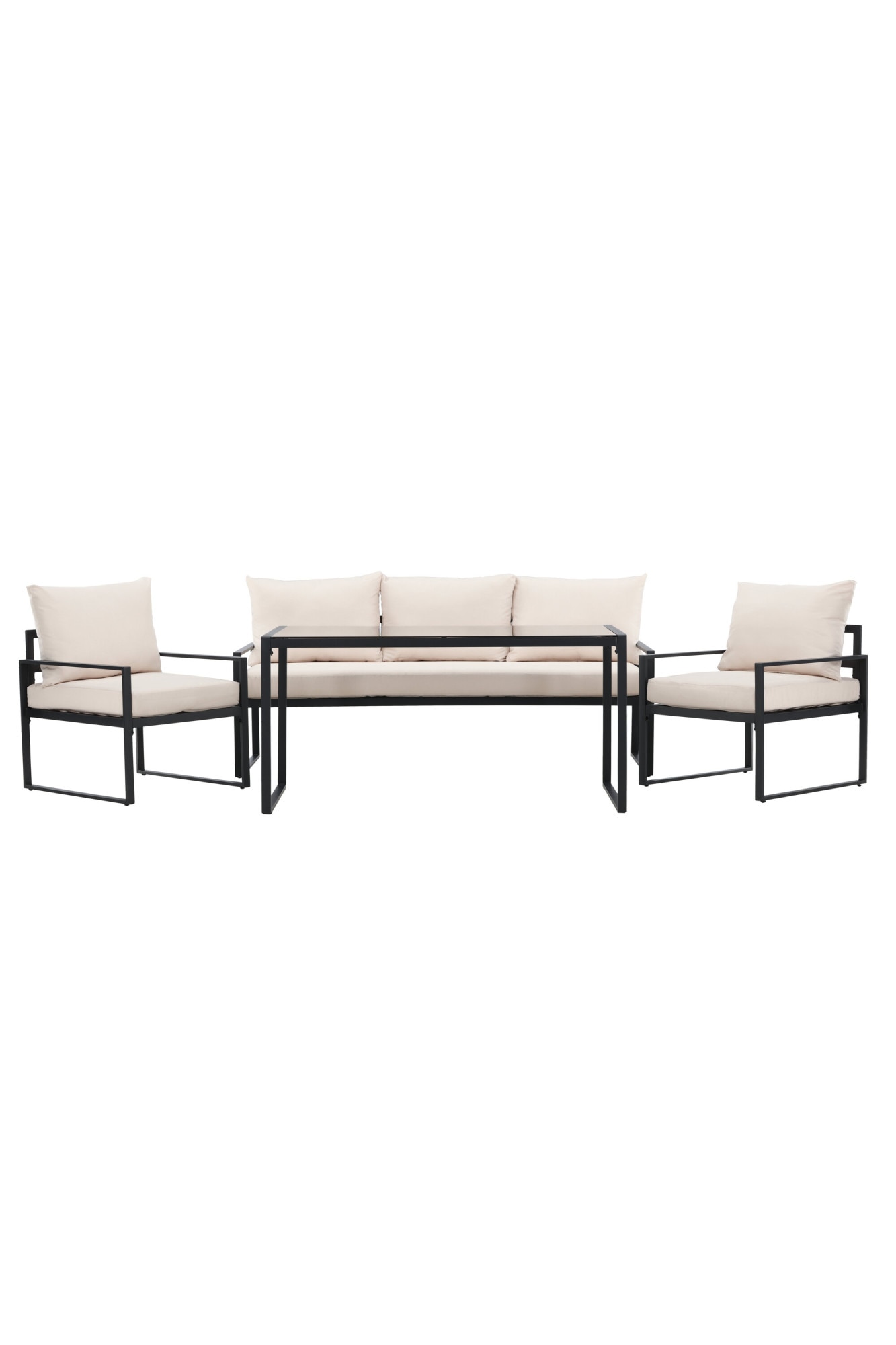 Venture Home Gartenlounge-Set »Catania, grosszügiges Outdoor-Set für hohen Sitzkomfort« 4 tlg. Loungemöbel mit Stoffbezug, angenehm, weich