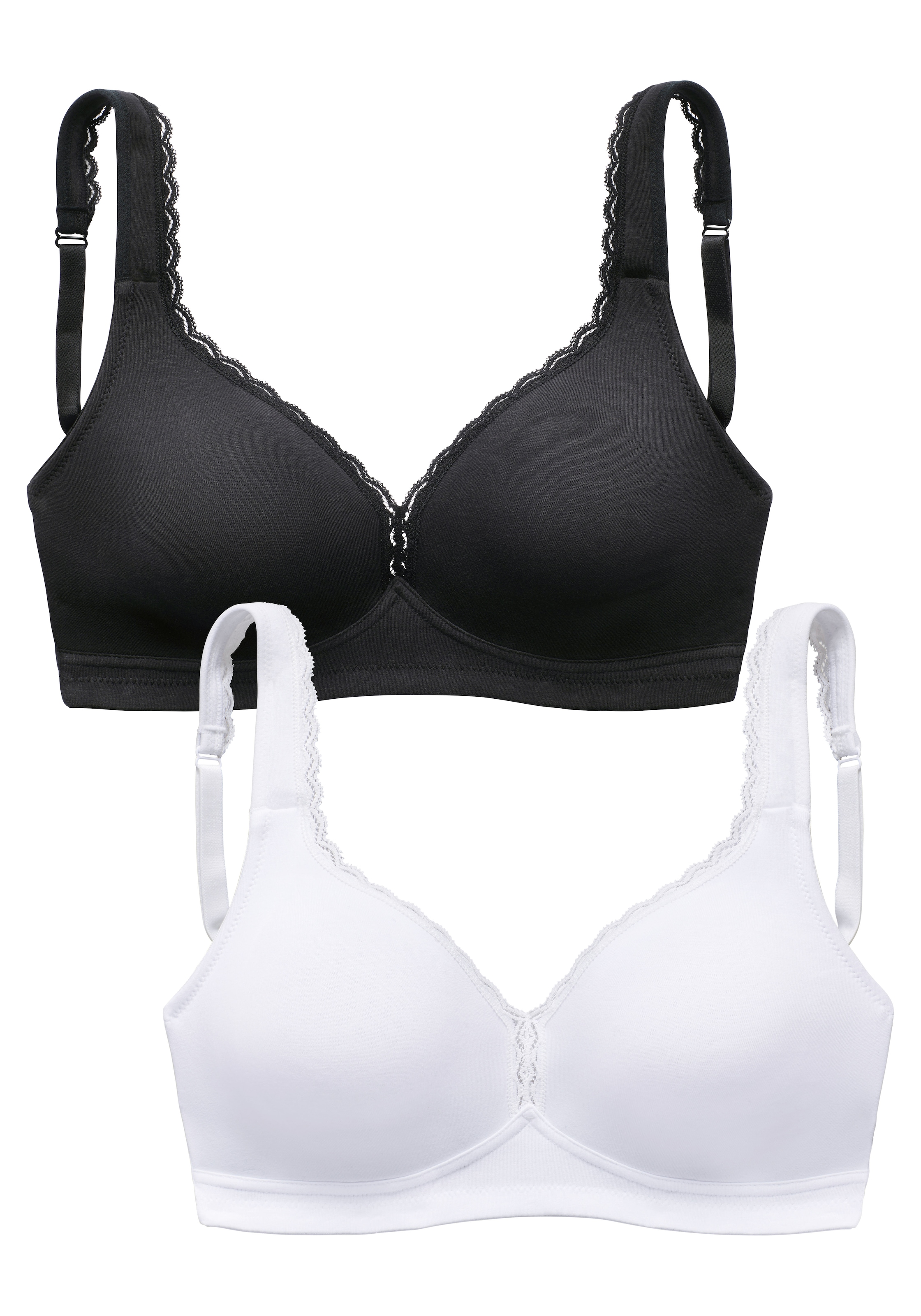 petite fleur Soutien-gorge emboîtant Paquet, 2 Stück,  ohne Bügel aus weicher Baumwolle – ideal für grosse Grössen