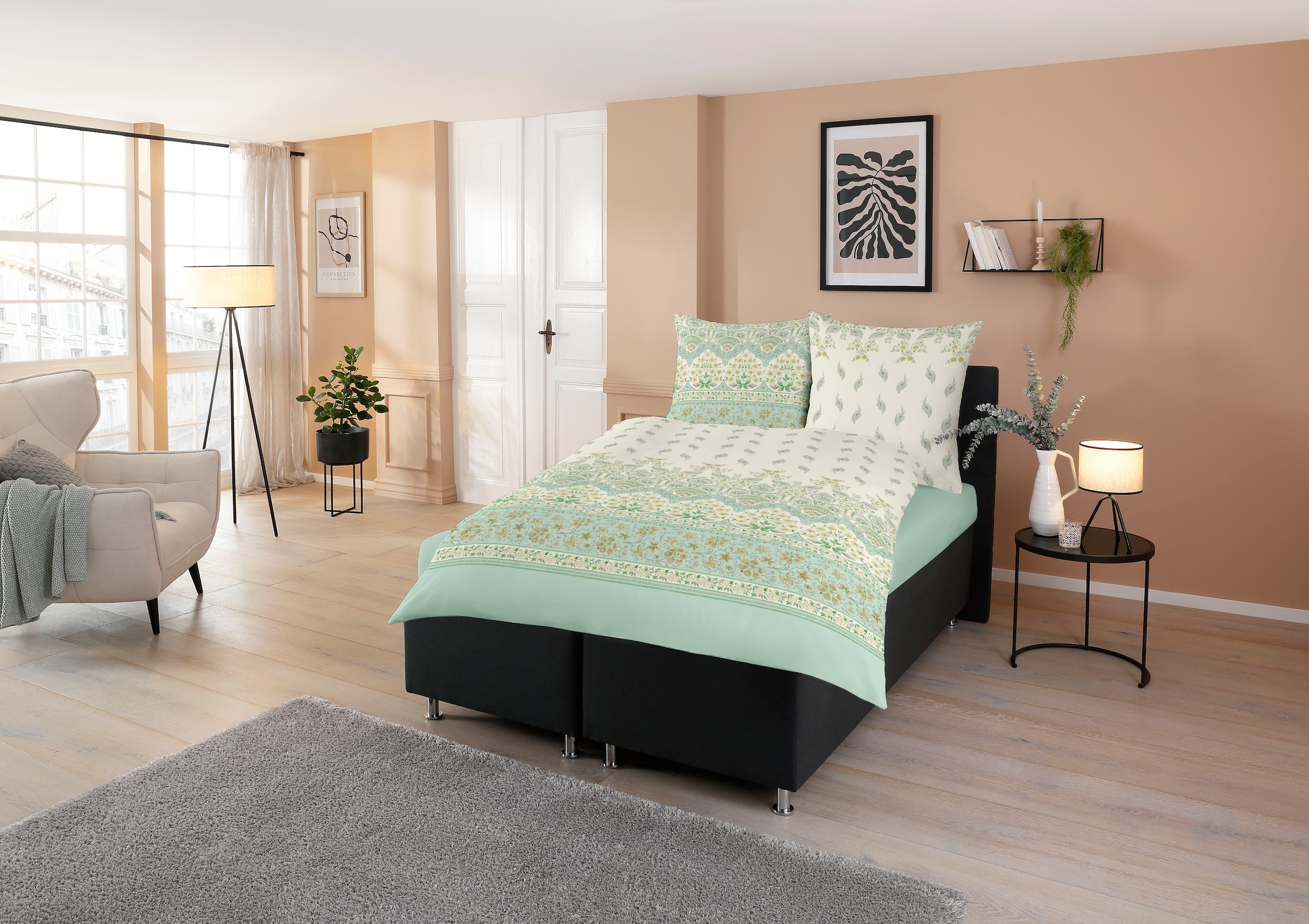 CASATEX Bettwäsche »Jolie« 2 Stk. tlg. elegantes Design mit zarten Blumenmustern und sanften Farben