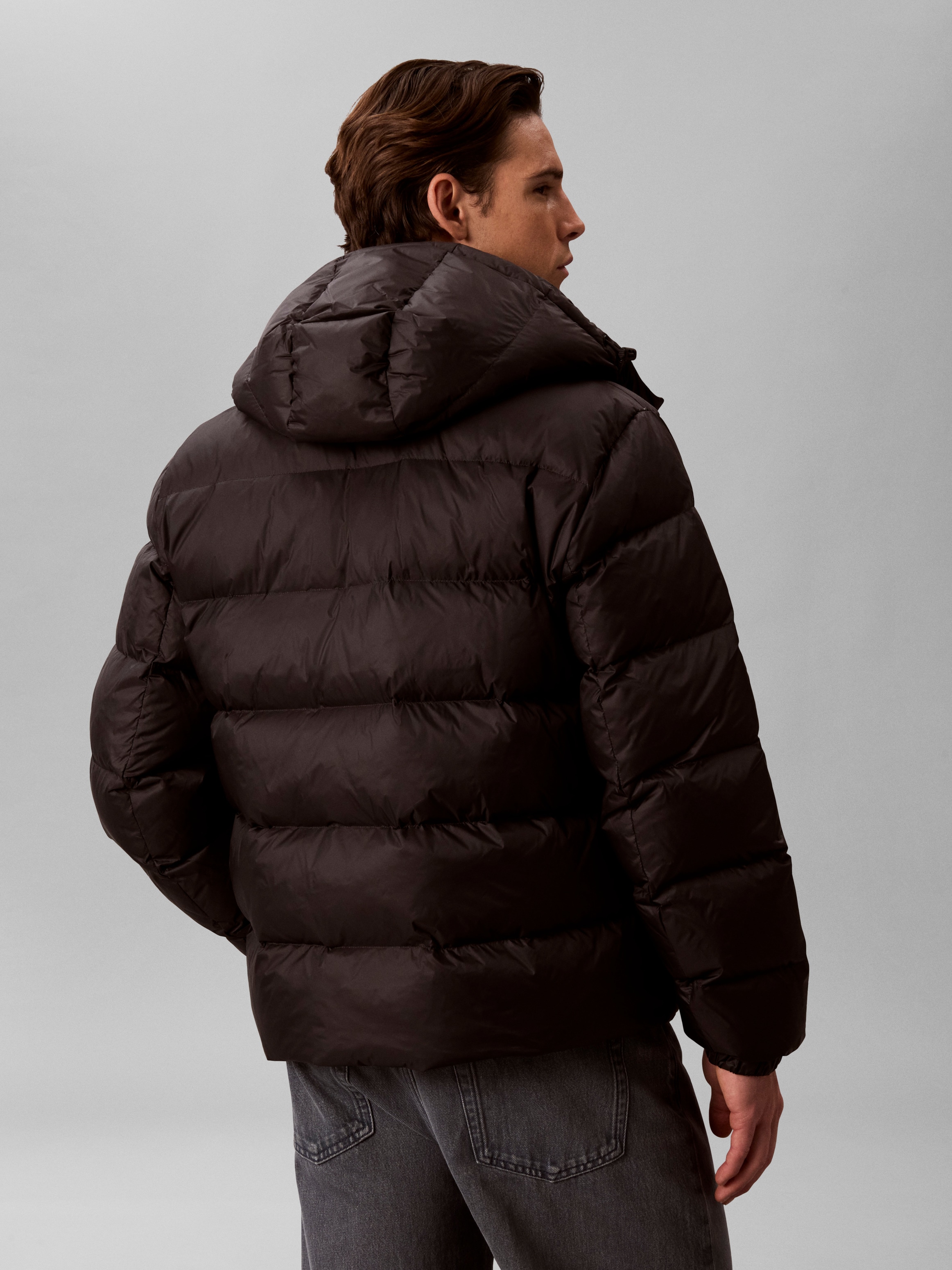 Calvin Klein Jeans Steppjacke mit Kapuze Regular Fit, warm wattiert, Logo-Stickerei