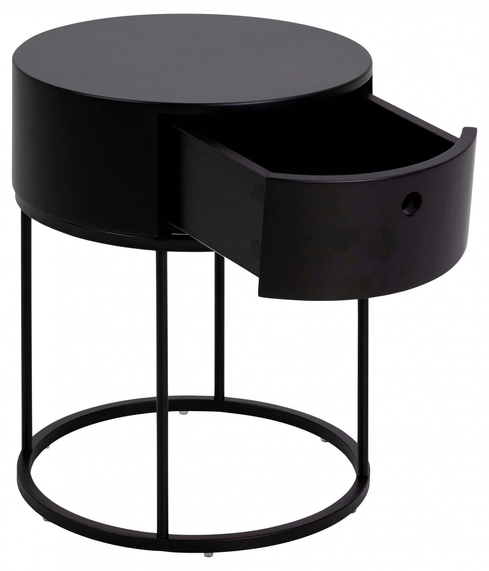ACTONA GROUP Nachttisch »Polo« 1 Stk. tlg. Nachttisch in Weiss oder Schwarz, rund, Ø 40 cm, mit 1 Schublade