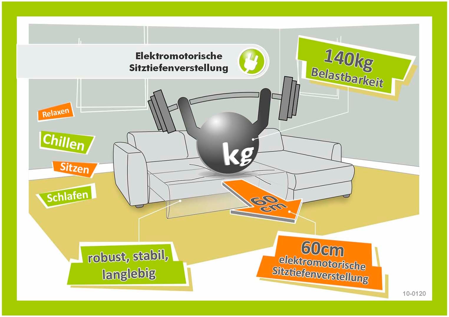 Jockenhöfer Gruppe Ecksofa »Racer L-Form, B: 290 cm, 60 cm elektrische Sitztiefenverstellung« USB-Ports, Kopfstützen verstellbar, Zierkissen, bis 140 kg/Sitz