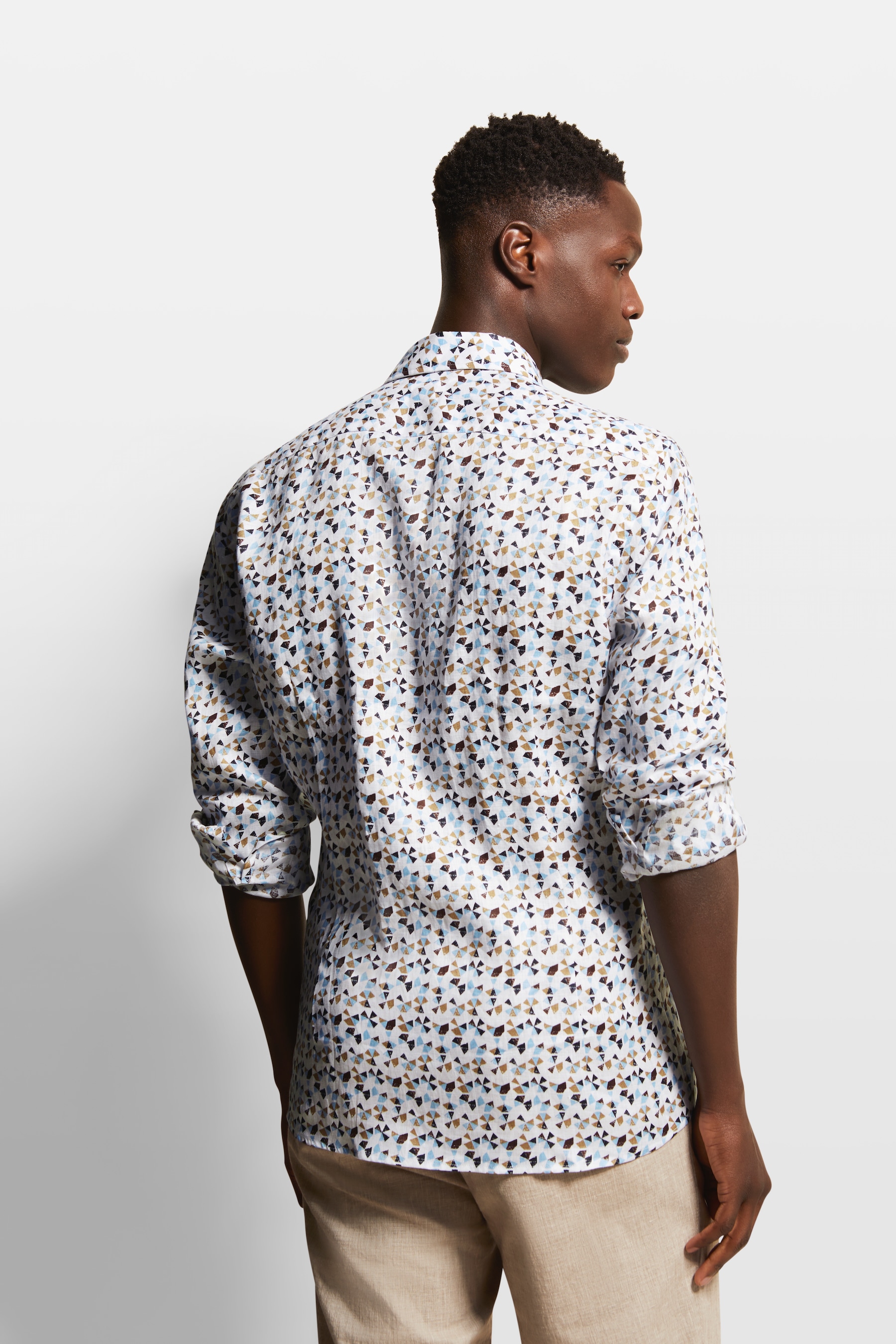 bugatti Chemise à manches longues aus 100 % Leinen