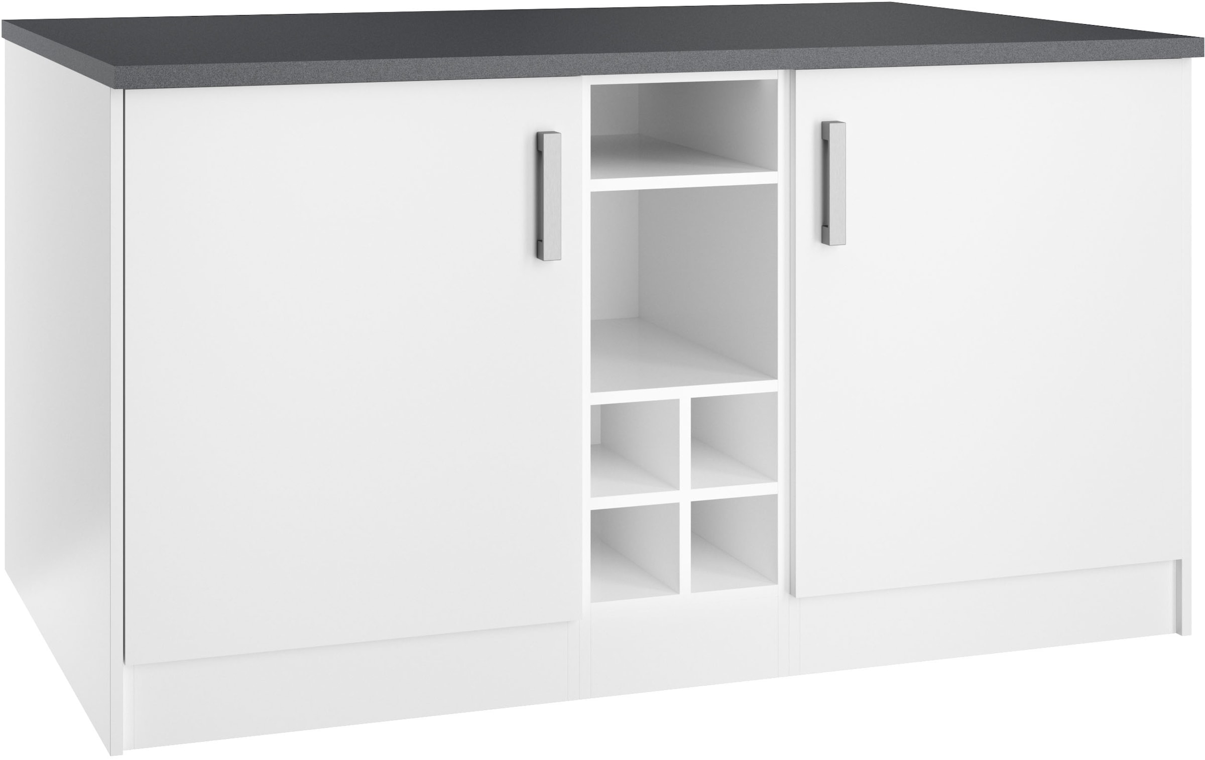 KOCHSTATION Ilot de cuisine »KS-Toronto« largeur 153 cm, façades MDF, casier à bouteilles