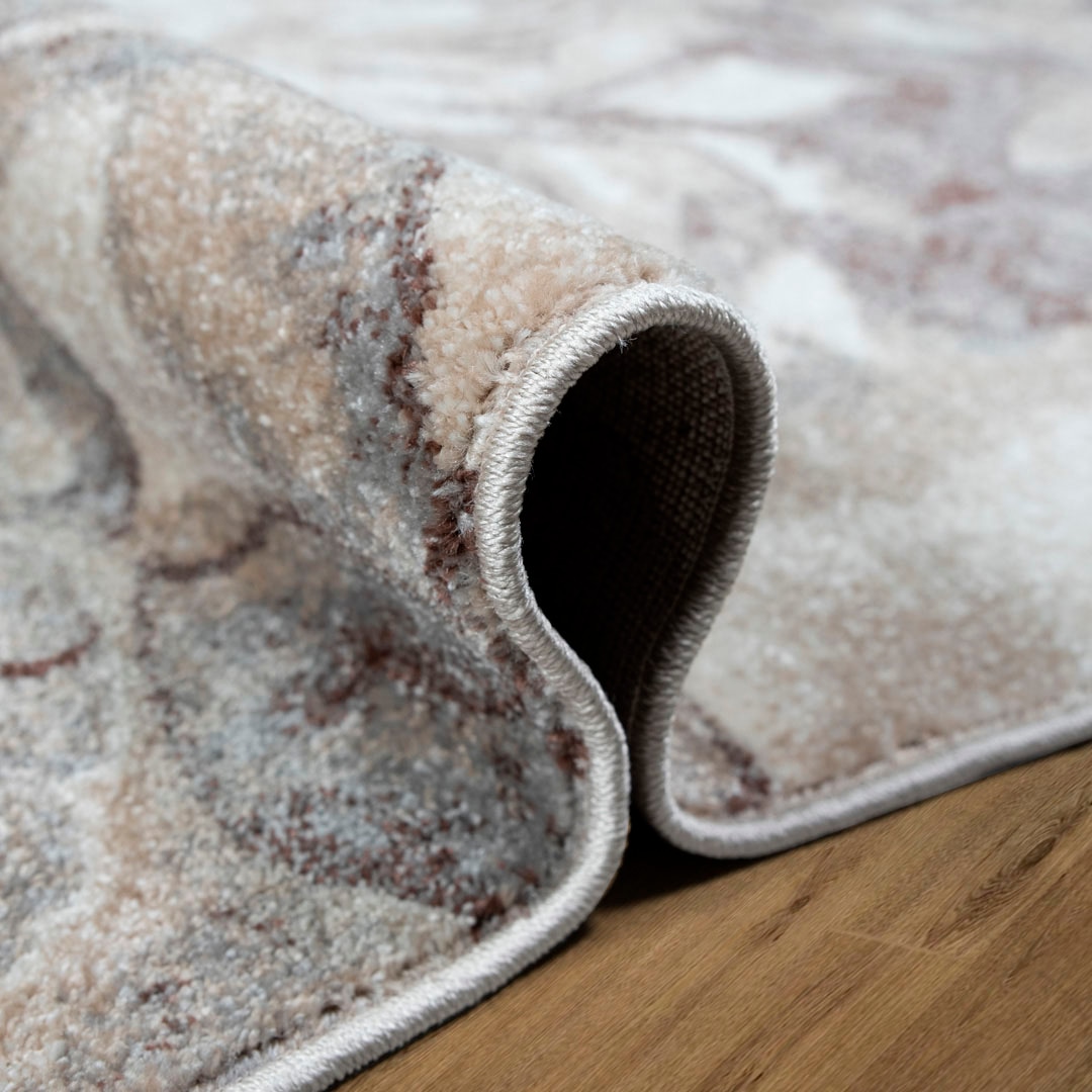 GOODproduct Teppich »Almrose« rechteckig 9 mm Höhe mit besonders weichem Flor, Blumen Muster, florales Design, Kurzflor