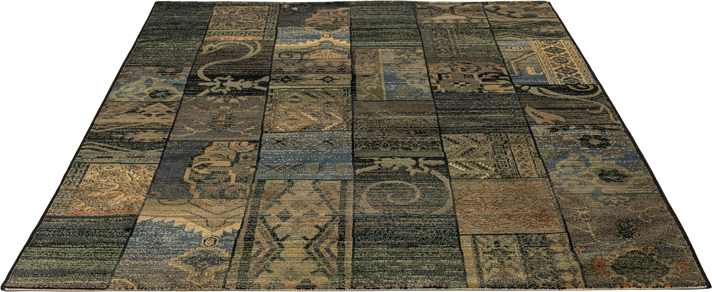 THEKO Teppich »Gabiro 5504« rechteckig 10 mm Höhe Melange-Effekt, Patchwork Design, auch als Läufer, Wohnzimmer