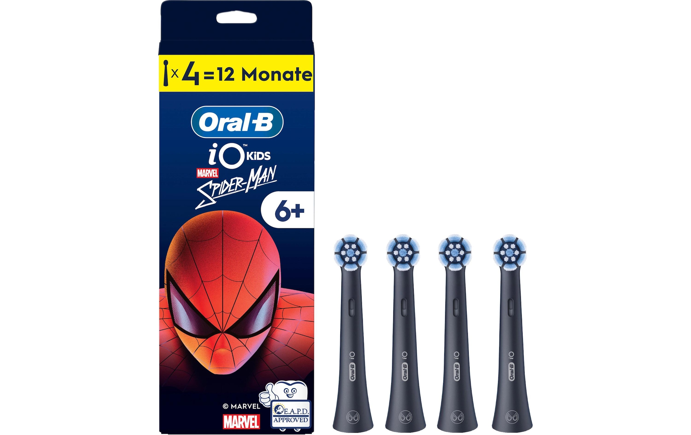 Oral-B Aufsteckbürsten »iO Kids 6+ Marvel Spiderman« Sanft zu wackeligen Zähnen & Zahnfleisch, ab 6 Jahren