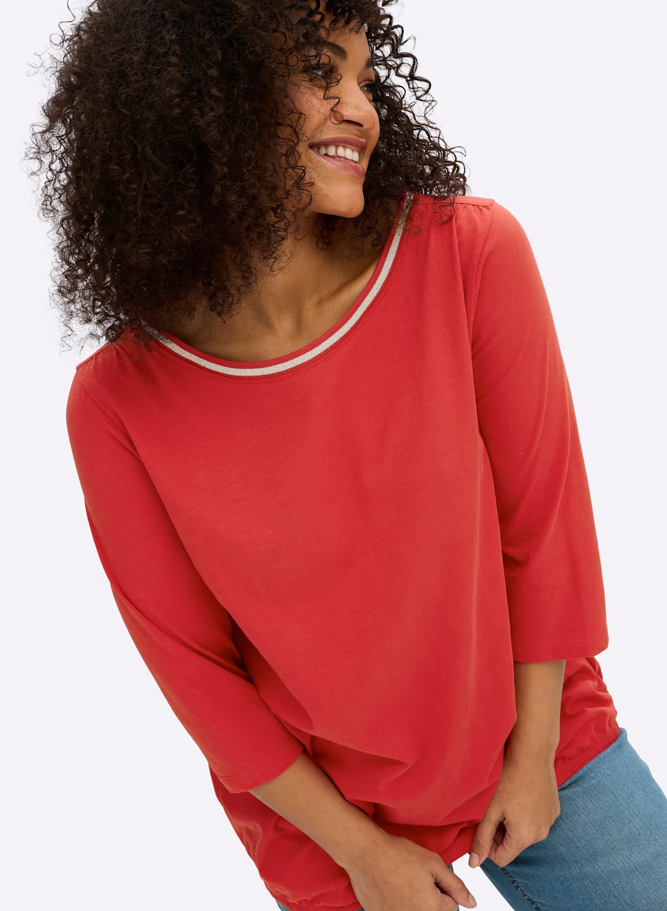 Sheego Shirt à col rond »3/4-Arm-Shirt« 1