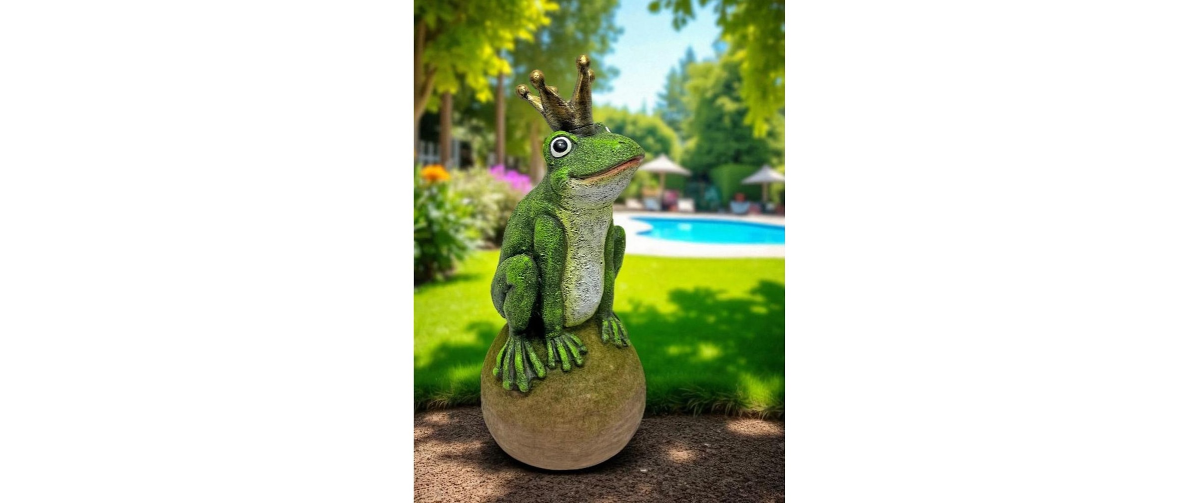   Figure de jardin »Dameco Froschkönig auf Kugel 15 x 15 x 36 cm«