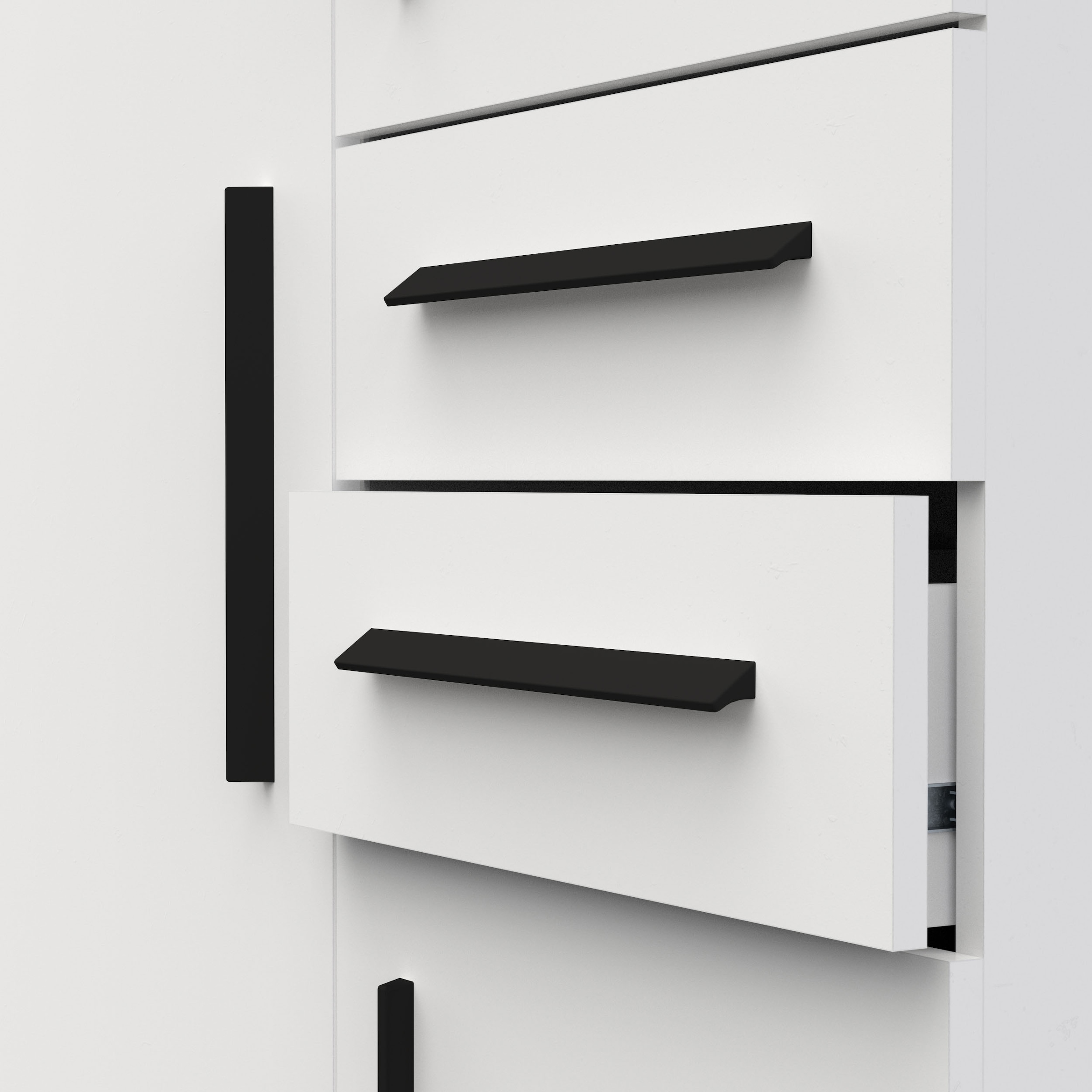Demeyere GROUP Armoires à vêtements »VERSATIL – mit Schubladen in Komforthöhe & Metall-Kleiderstangen« L/H/P env. 90x190x50 cm,  beaucoup d'espace de rangement, panneau de particules robuste, facile d'entretien, Made in EU