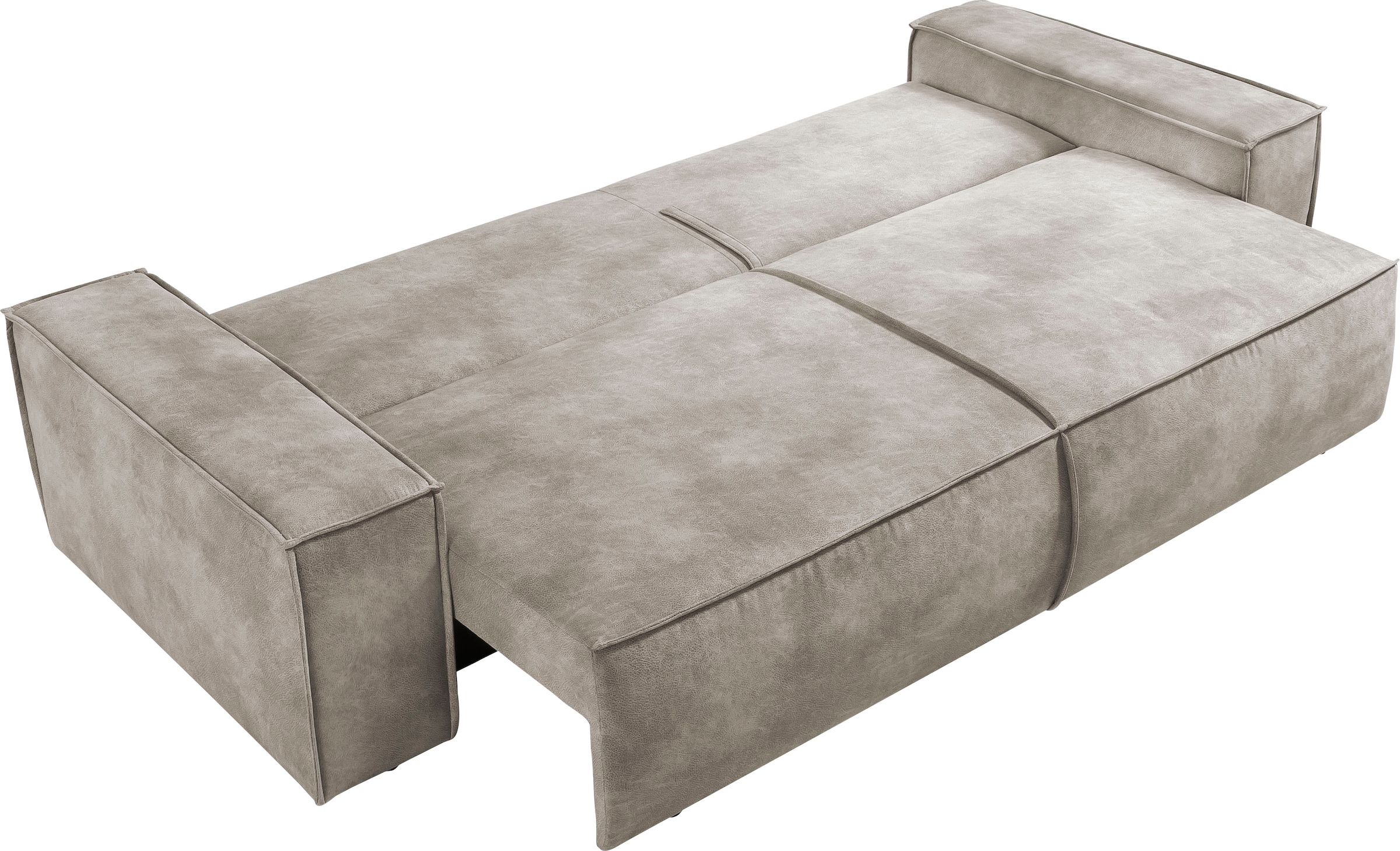 GOODproduct 3-Sitzer »SHERWOOD Vintage Lederoptik Schlafsofa (257cm)« Schlaffunktion mit Bettkasten (ca. 136/200cm)