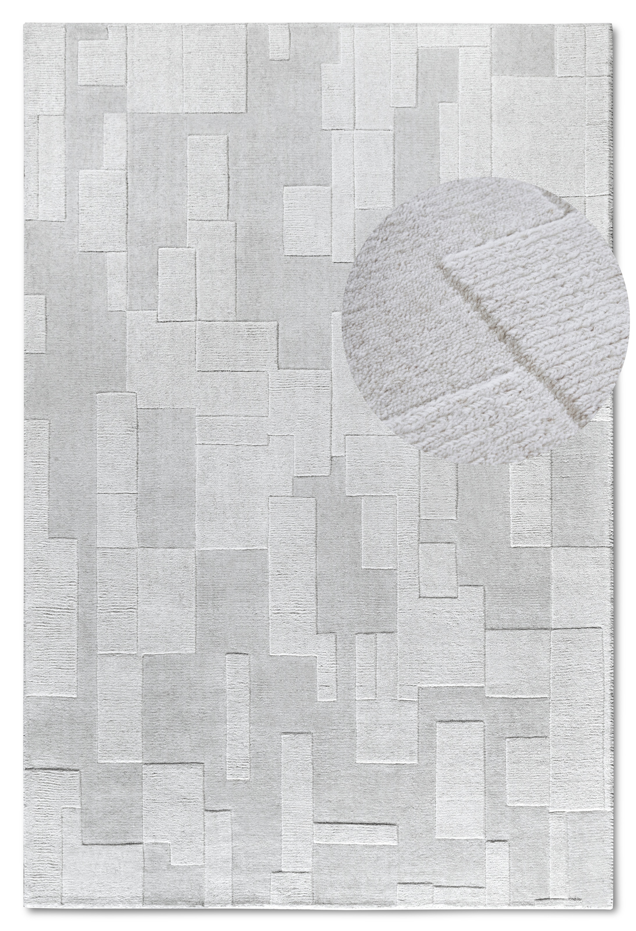 Villeroy & Boch Tapis en laine »Wilhelmine« Rectangulaire 10 mm Höhe Coureur, tissé main, laine, naturel, salon, géométrie, bohème