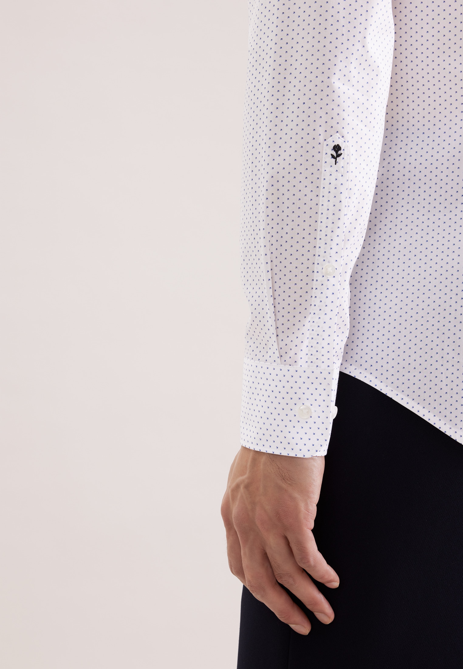 seidensticker Chemise d'affaires »Schwarze Rose« Slim 1/1 Kentkragen Druck