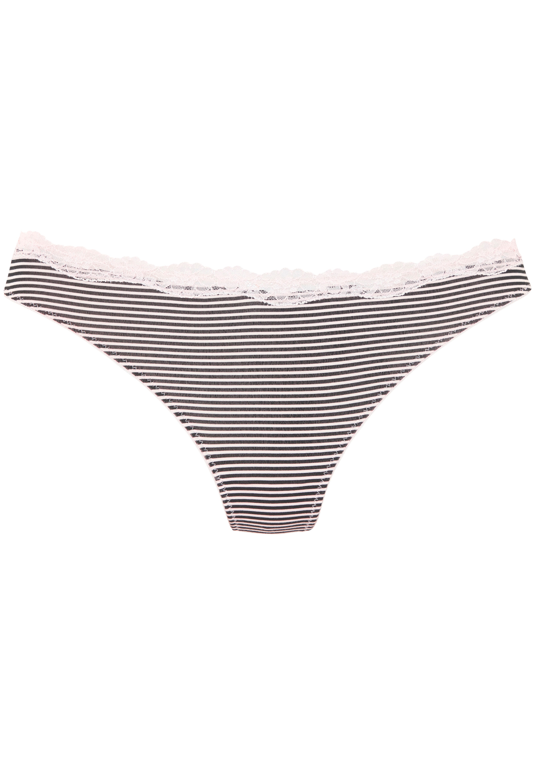 LASCANA String 3er-Pack,  aus elastischer Baumwolle mit zarter Spitze