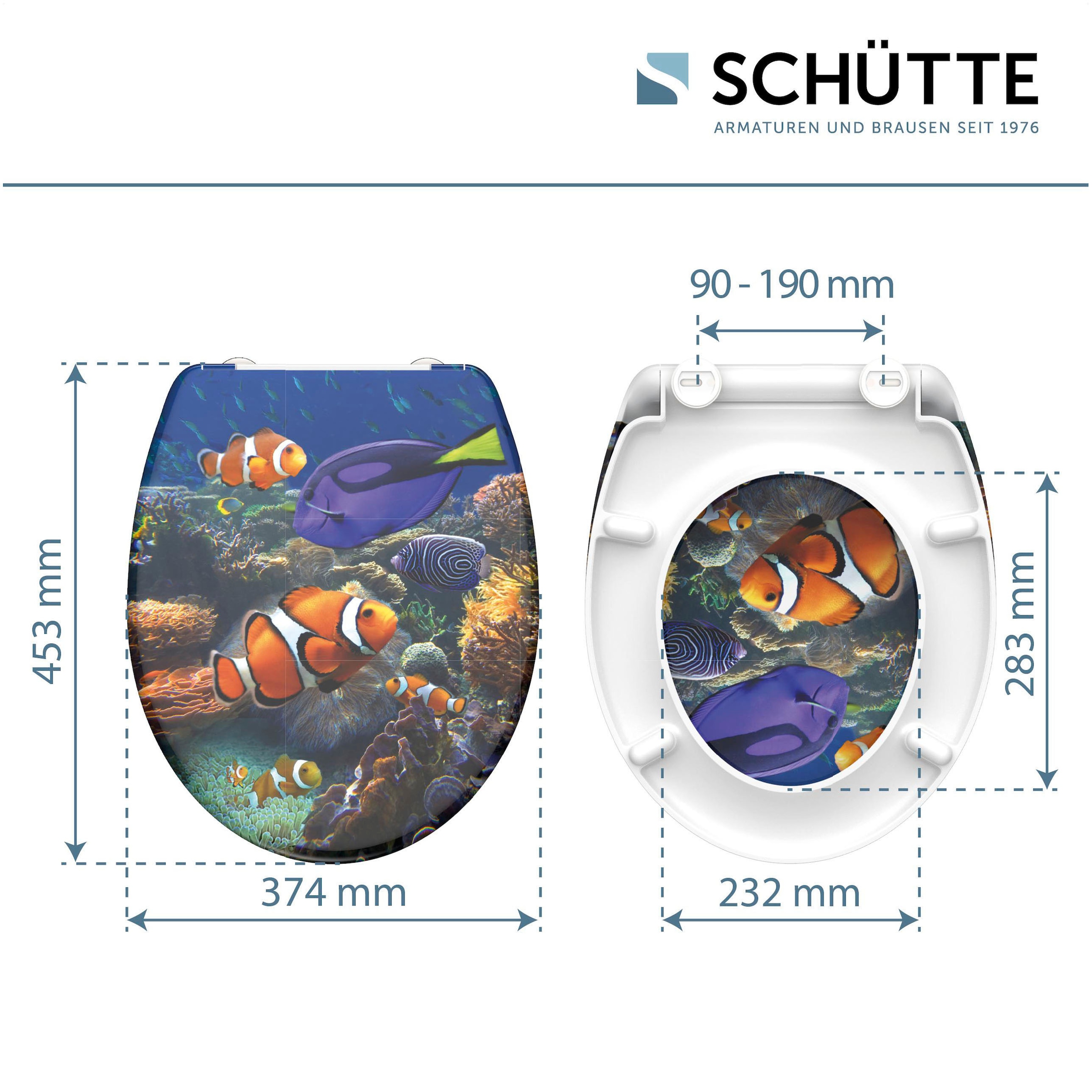 Schütte WC-Sitz »SEA LIFE« bruchsicher und kratzfest, Absenkautomatik, Standardmass