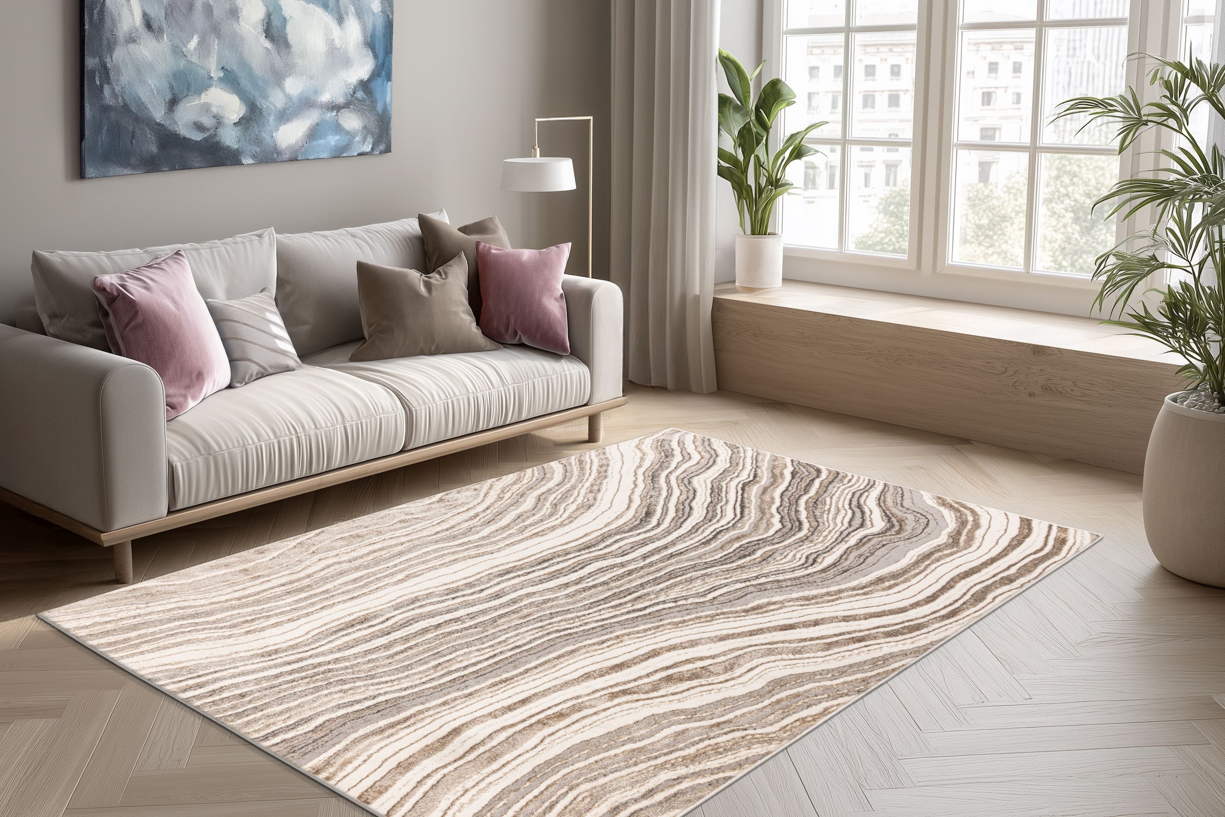 Kayoom Teppich »Chalk 225« rechteckig 11 mm Höhe Kurzflor, Wohnzimmer