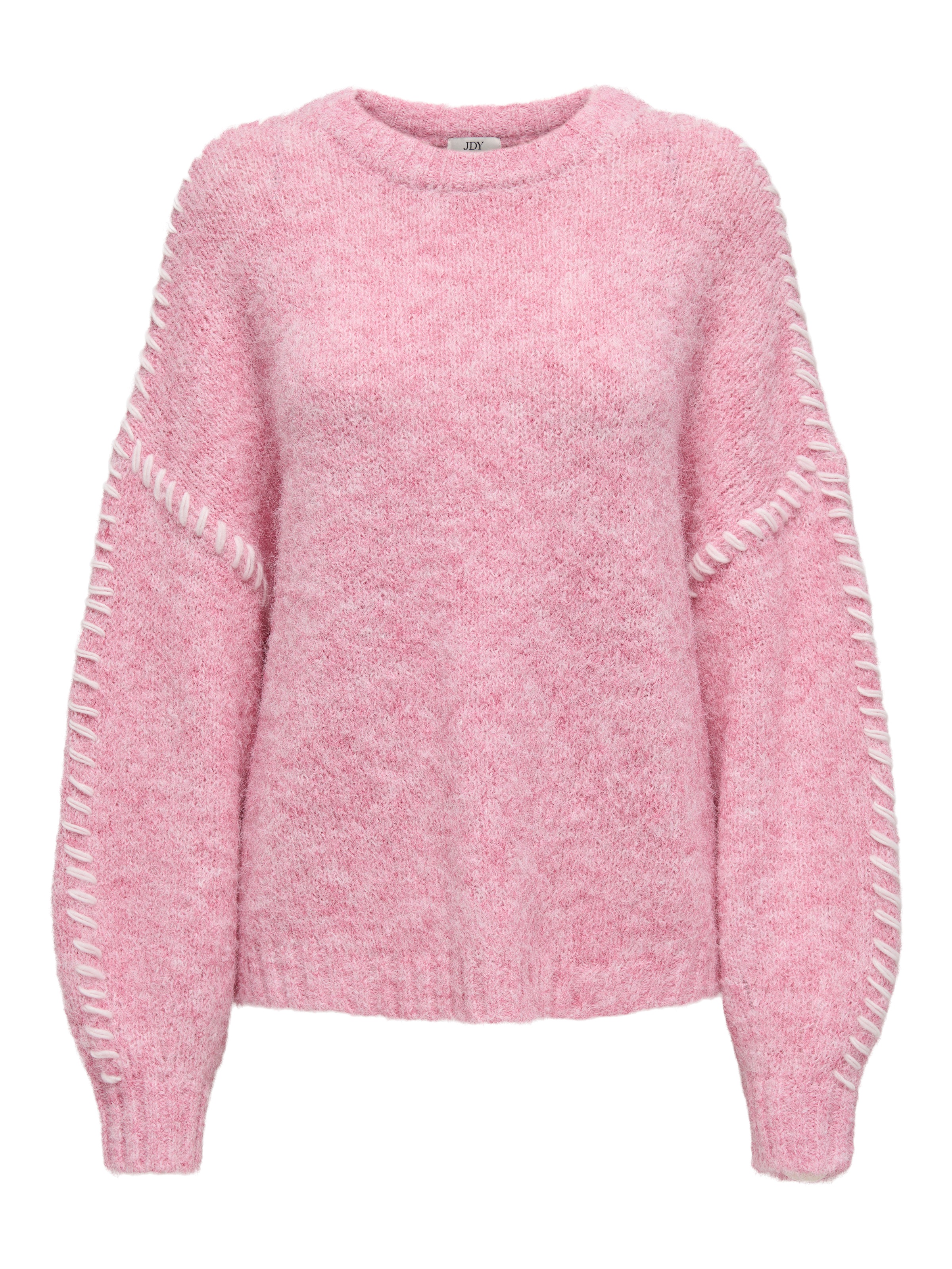 JDY Pull à col rond »JDYZOEY LIFE L/S ON STITCH PULL KNT NOOS« avec coutures décoratives