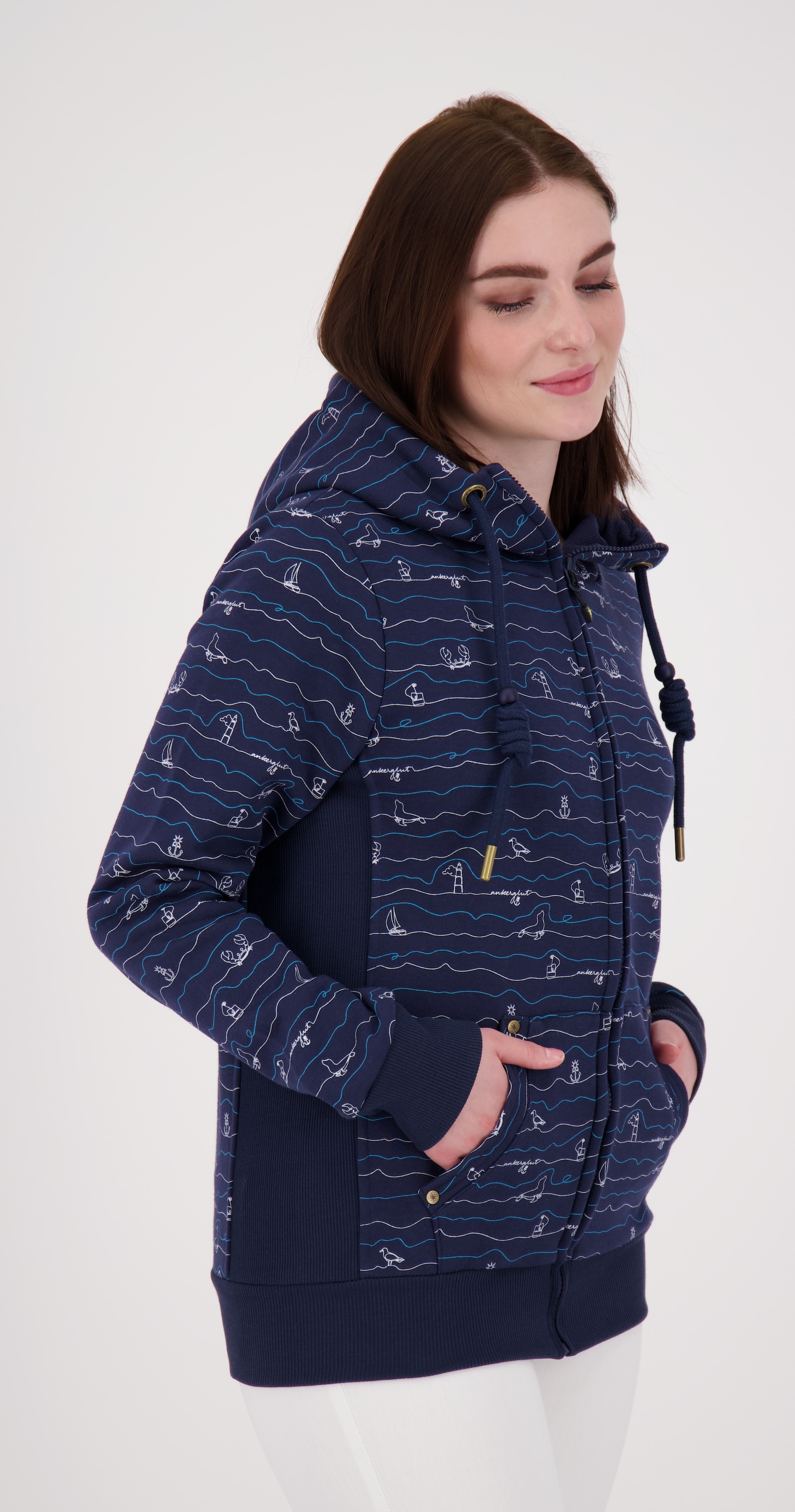 ankerglut Kapuzensweatshirt »ANKERGLUTWELLE«, Auch in Grossen Grössen erhältlich
