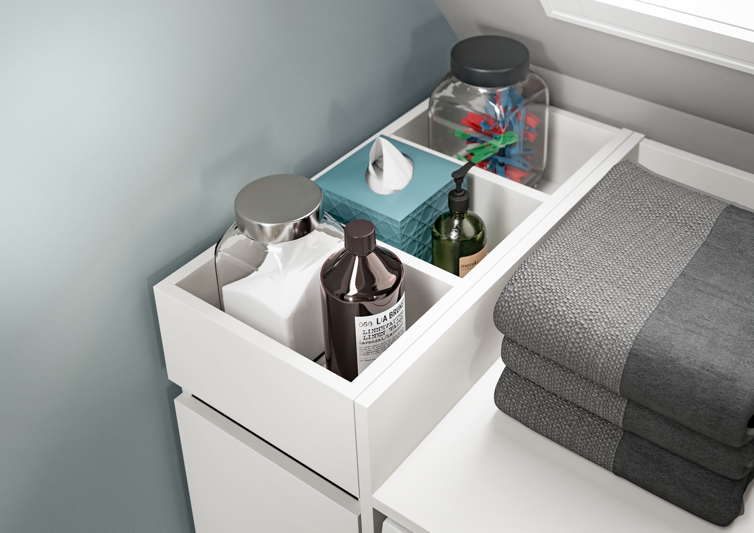 welltime Badmöbel-Set »FALAS, TOPSELLER!, 2-teilig, Hauswirtschaftsraum Set, Breite 95 cm« Set, bestehend aus: Waschmaschinenumbauschrank und Standregal, 2 Stk. tlg.