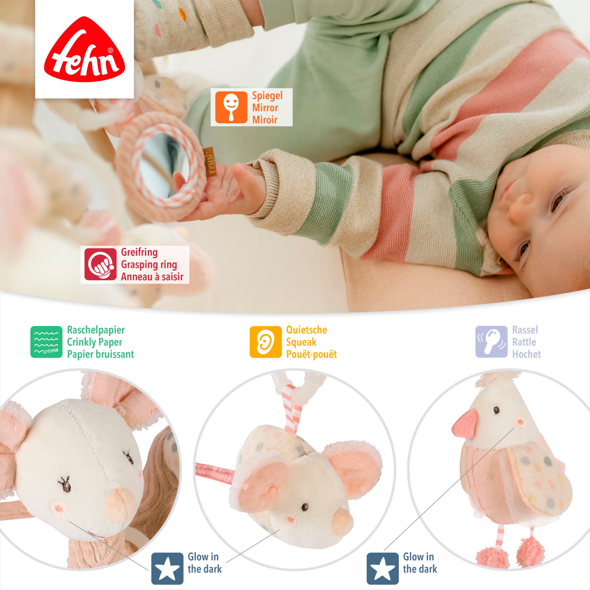 Fehn Greifspielzeug »feehnLAND, Activity-Spirale Maus«