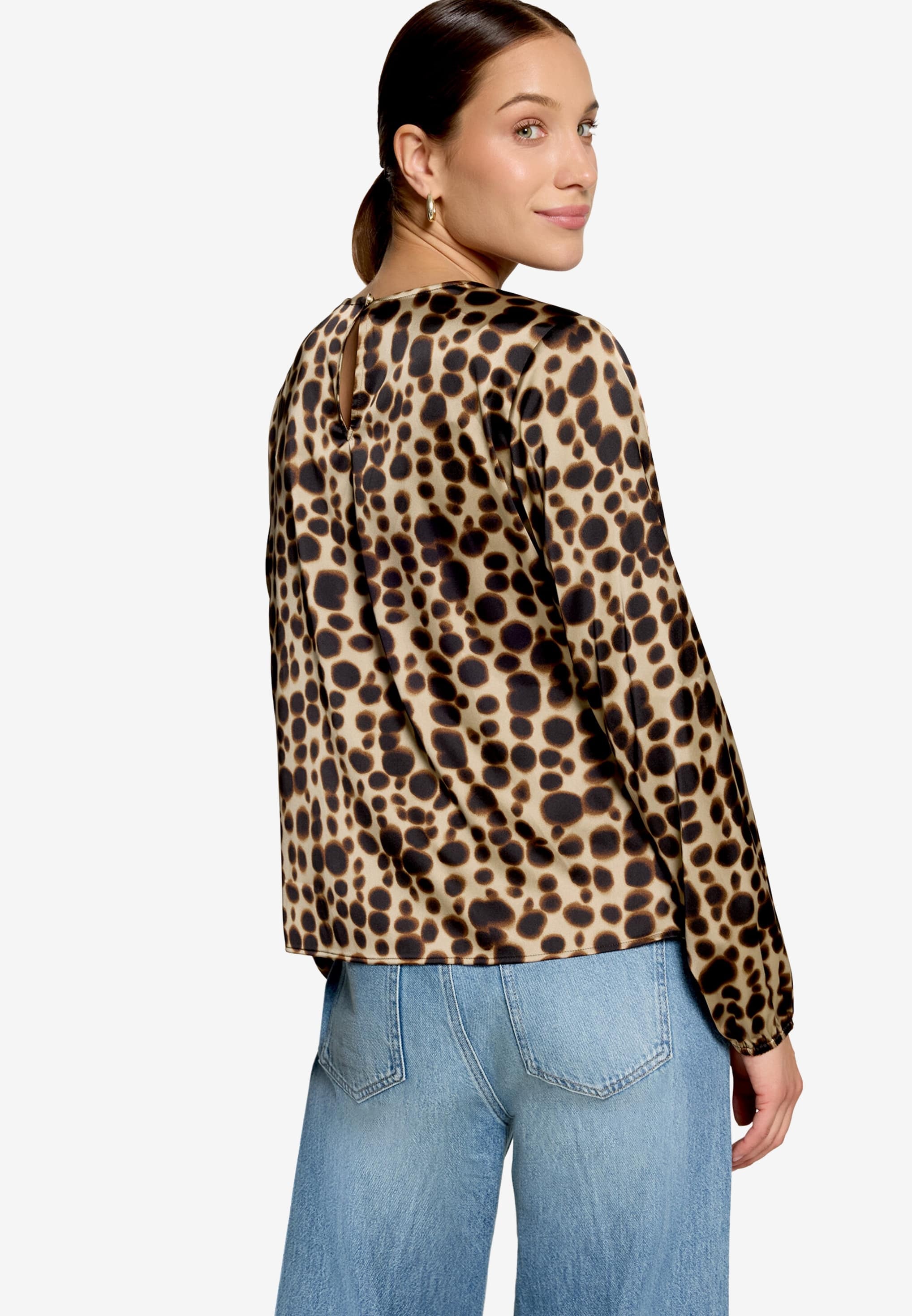 Zero Chemise en satin avec motif et col rond