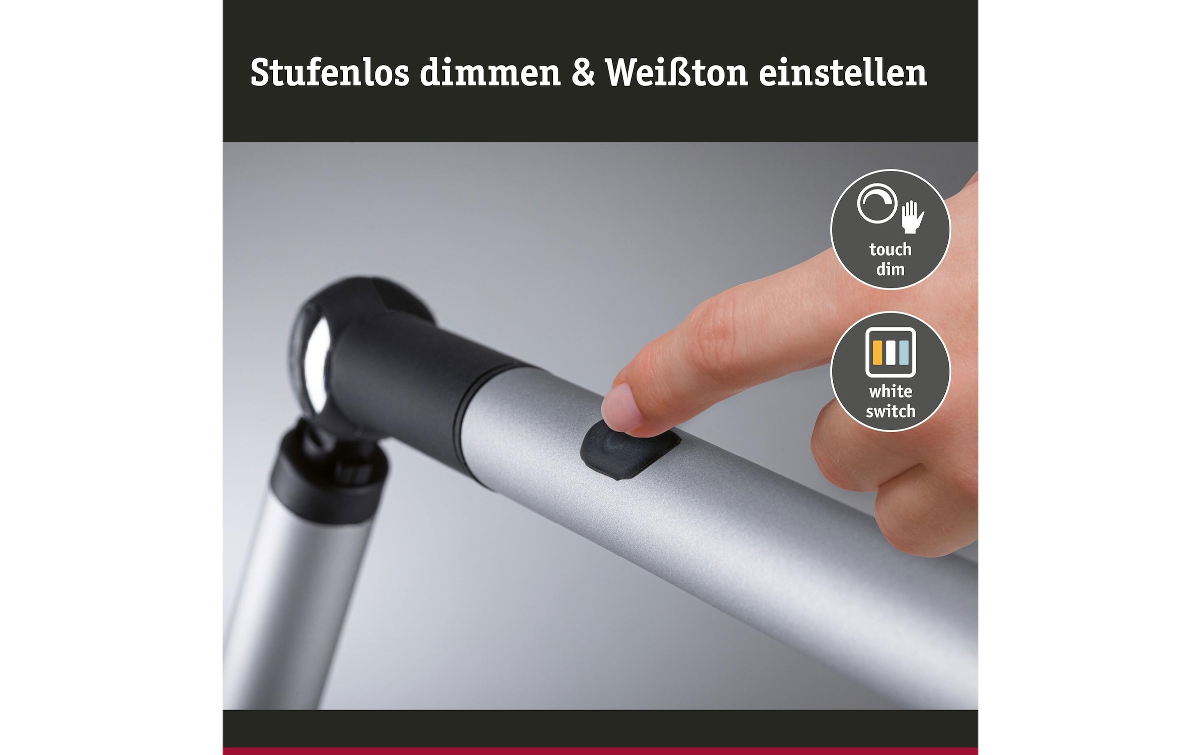 Paulmann LED Schreibtischlampe »Paulmann Schreibtischleuchte LED 3-Step-Dim Silber« LED-Modul kaltweiss | warmweiss