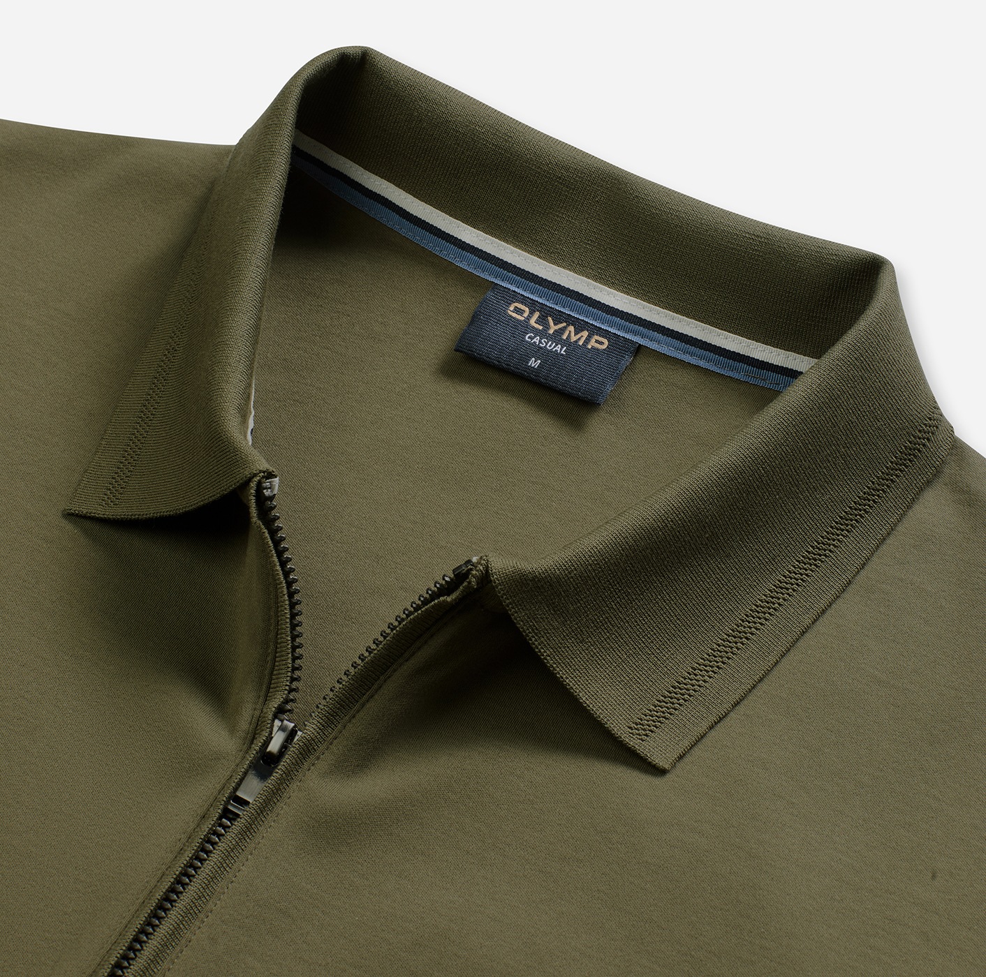 OLYMP Langarm-Poloshirt unifarben, Polokragen, regular fit, casual