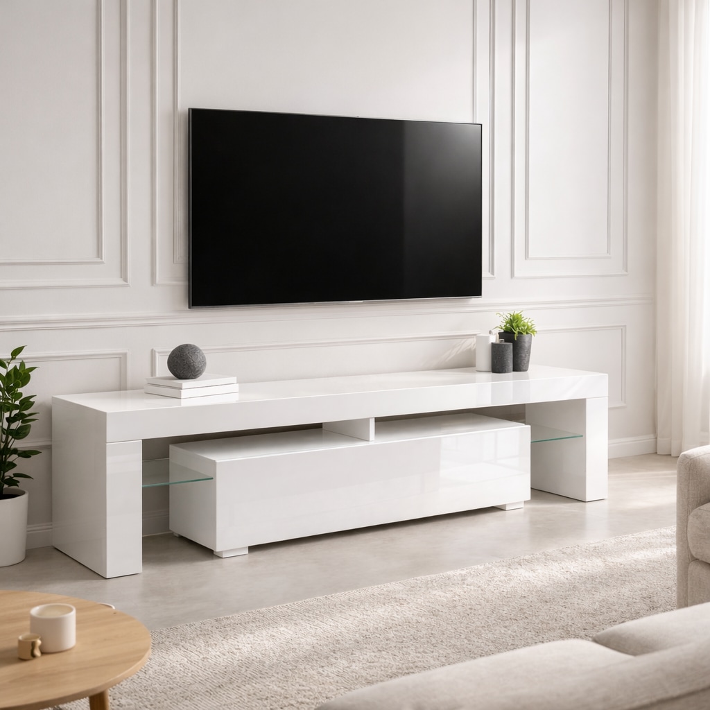 GOODproduct Table basse »MONICA, TV-Board, TV-Kommode, TV-Schrank, TV-Unterschrank, TV-Möbel« Modernes Hochglanz TV-Board in 2 Farben, grifflos mit Push-to-Open