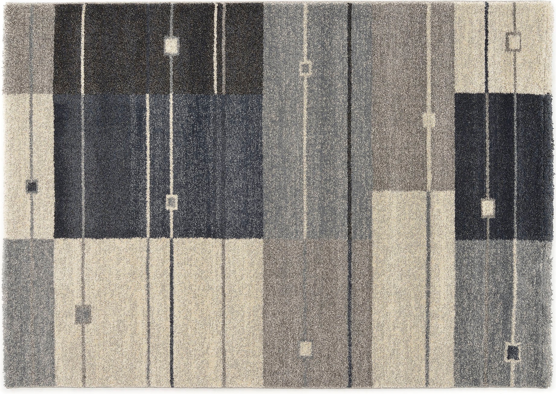 OCI DIE TEPPICHMARKE Teppich »CASTLE MODENA, auch als Läufer« rechteckig 20 mm Höhe dichter Frisé Kurzflor, kariert, Wohnzimmer, Schlafzimmer