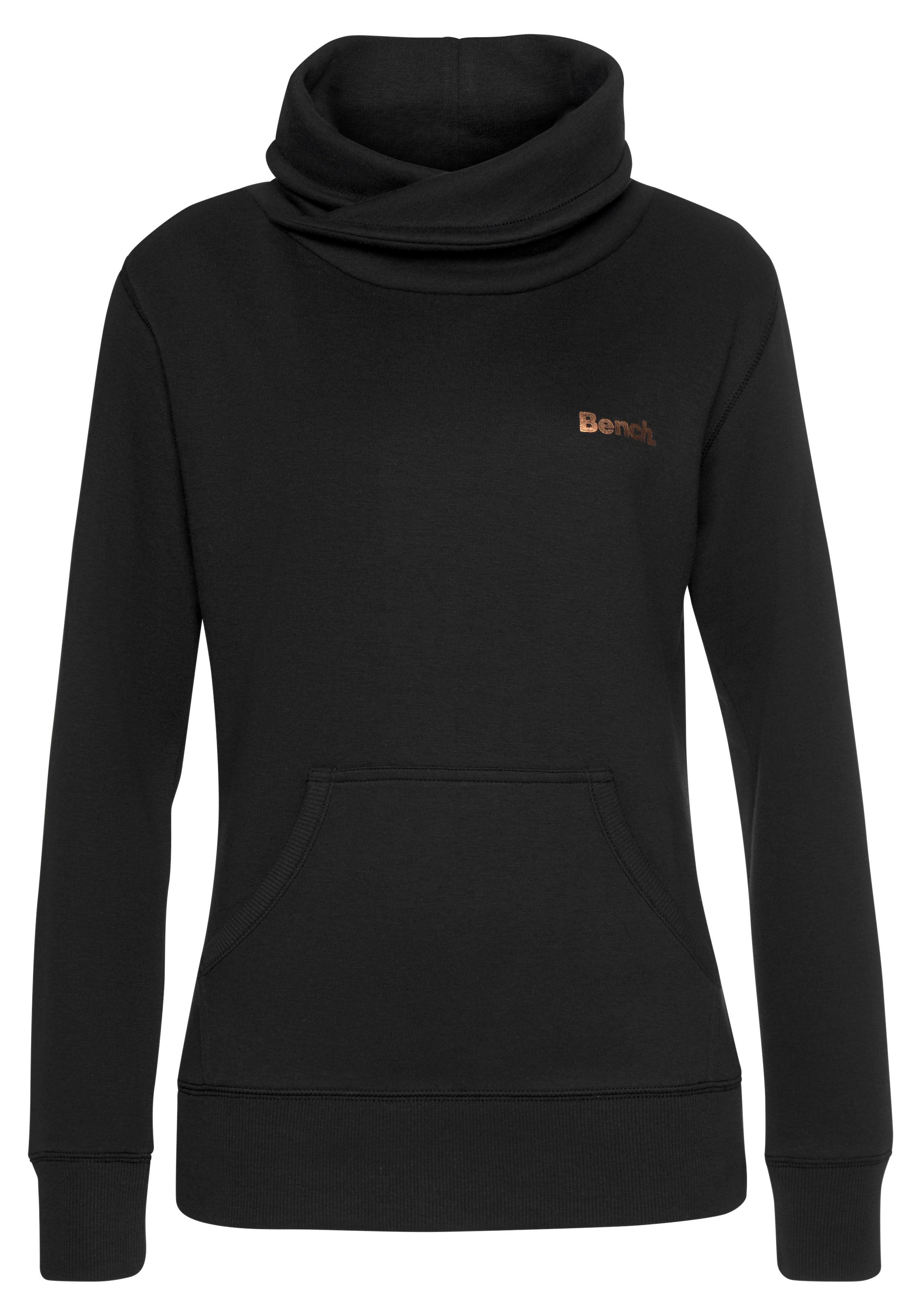 Bench. Loungewear Sweat-shirt long , mit Stehkragen in Layeroptik und Kängurutasche, Loungewear
