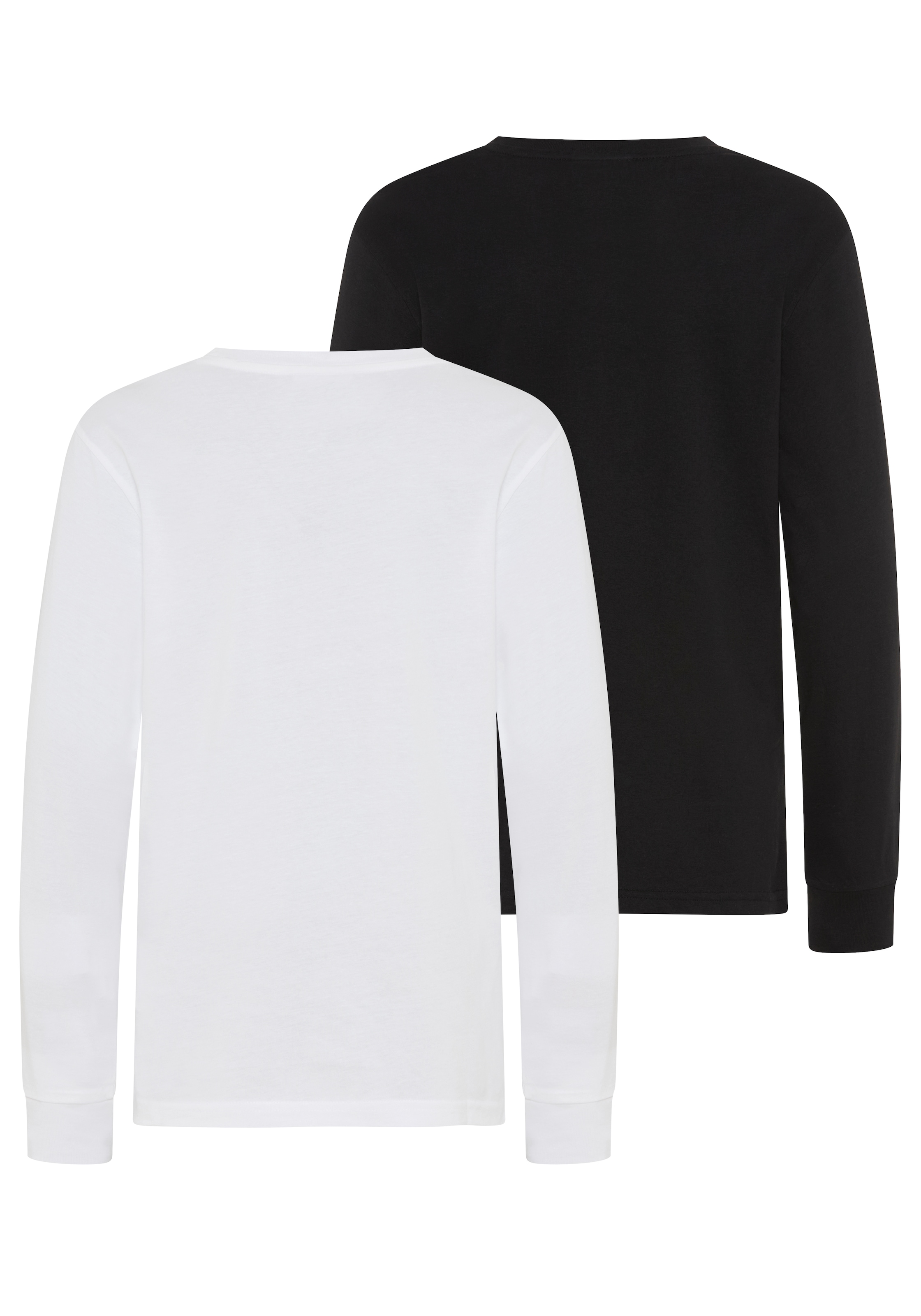 Champion T-shirt à manches longues Paquet, 2 par lot de deux, col rond, sportif, en coton