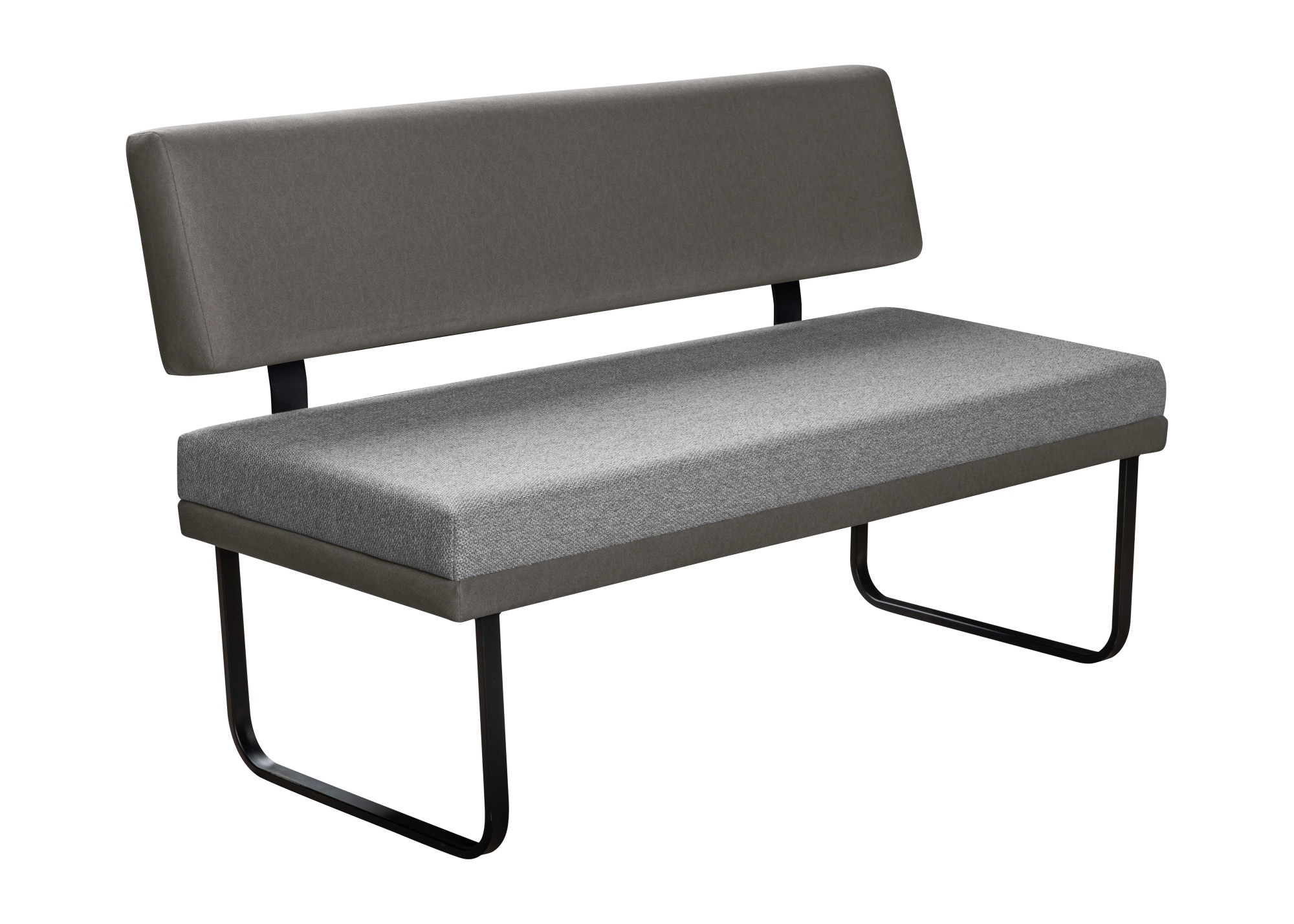 GOODproduct Banc »Gabi Esszimmerbank, Bank, Küchenbank, Polsterbank« Gestell aus matt-schwarzem Flachmetall, stabil, 2-Stoff-Design