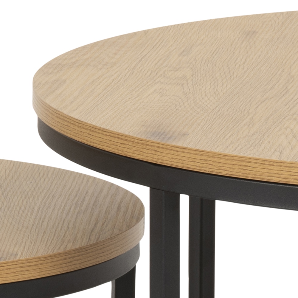 ACTONA GROUP Table basse »Spiro 2er Set, rund – modern & stilvoll kombinieren, zeitloses Design« Table basse, table d’appoint, 2 cuis tlg. OTTOs Choice aspect bois, facile d'entretien & structure métallique robuste
