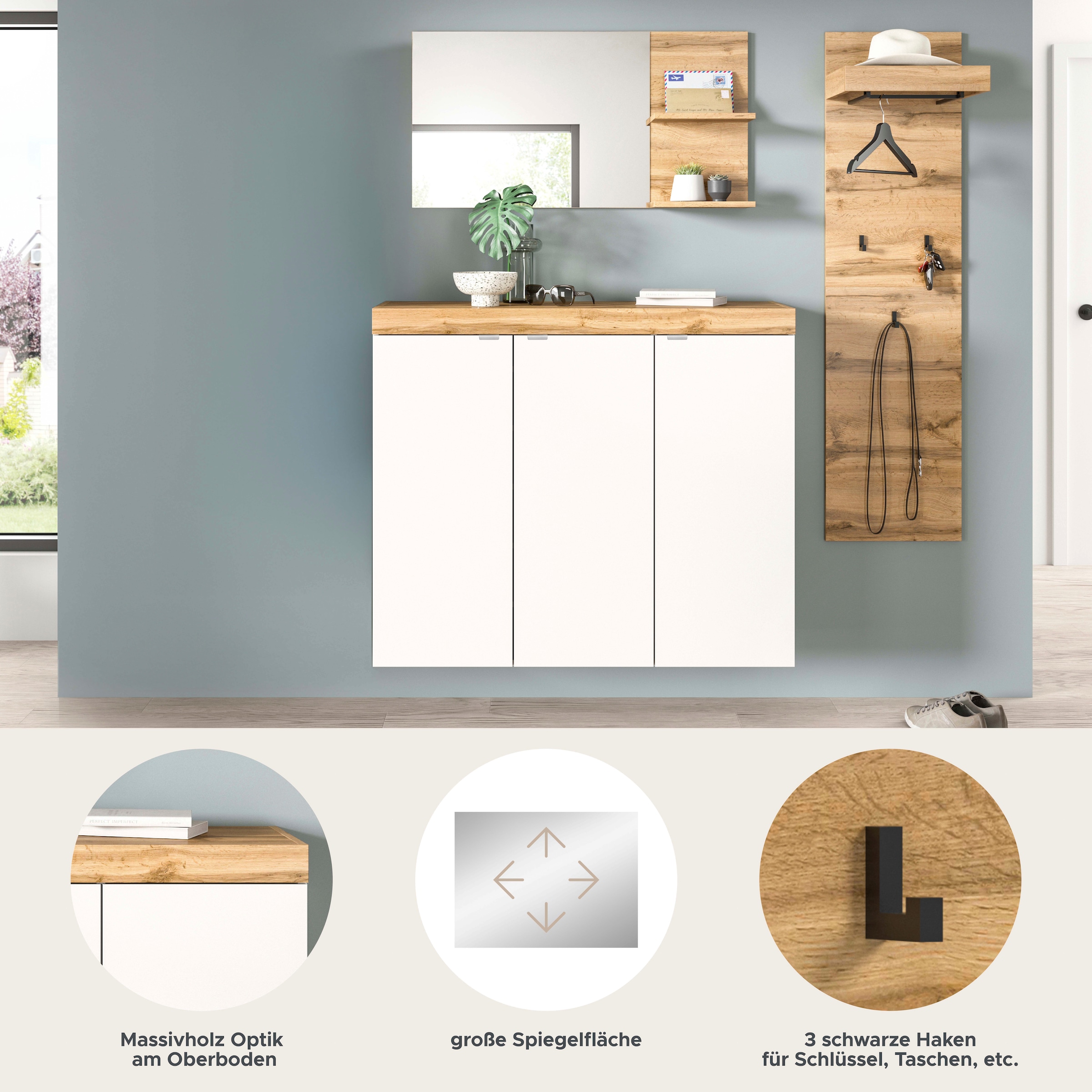 GOODproduct Ensemble de vestiaires »MAMBO II, 3-teilig, hängend oder stehend montierbar« 3 cuis tlg.