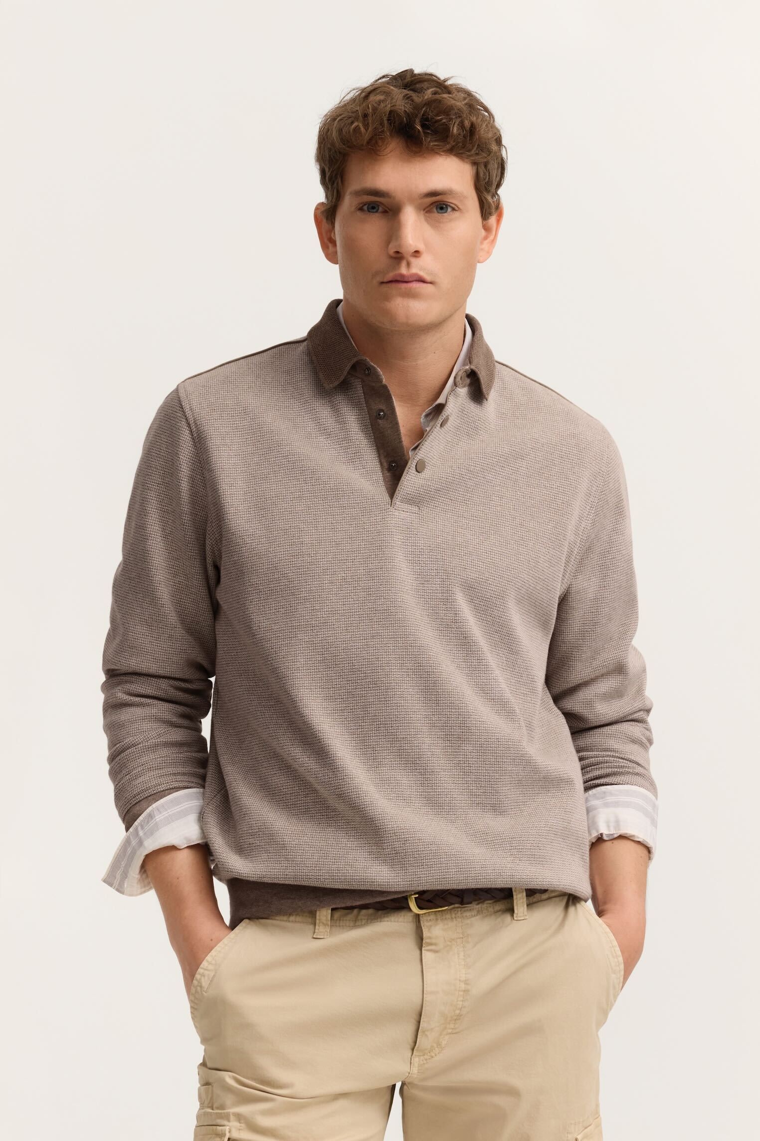 bugatti Polokragenpullover »Modern Fit« mit Druckknöpfen