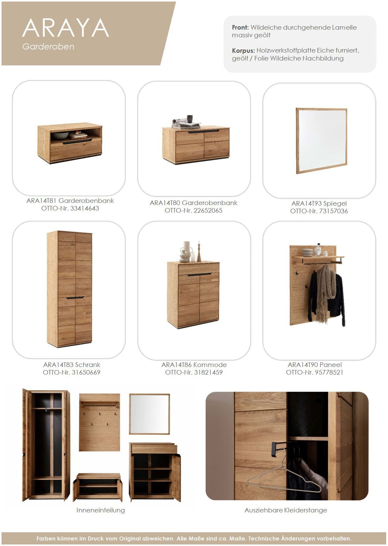 MCA living Schuhschrank »Araya Kommode,Schubladenkommode,Flurkommode,Breite 79 cm« Set, 1 Stück, 1 Stk. tlg. Schubkasten,Türen gedämpft,2 Einlegböden,FSC-Mix,Made in Europe