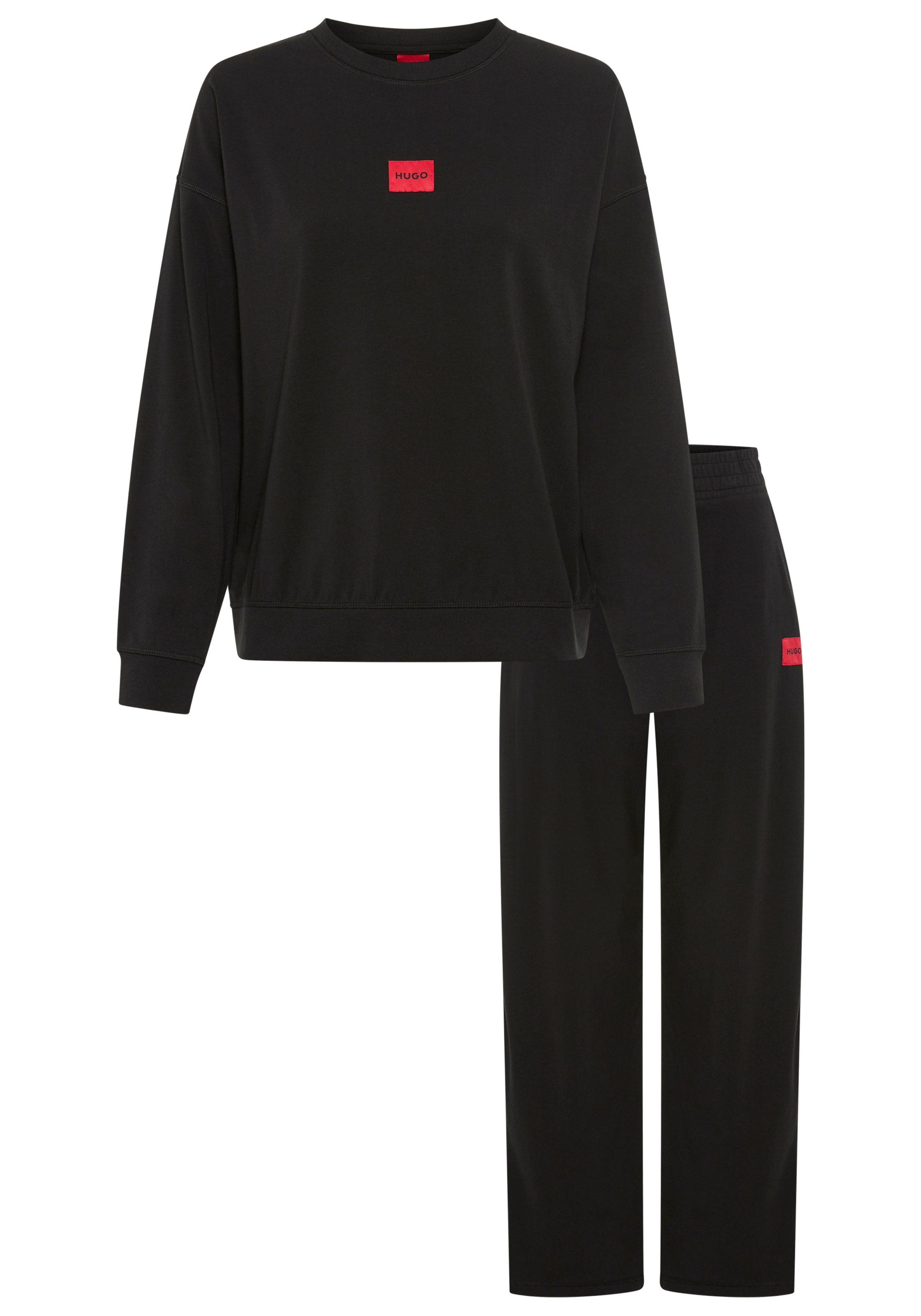 HUGO Underwear Pyjama Set, 2 tlg. Rundhalsausschnitt, Regular fit, Logo-Label