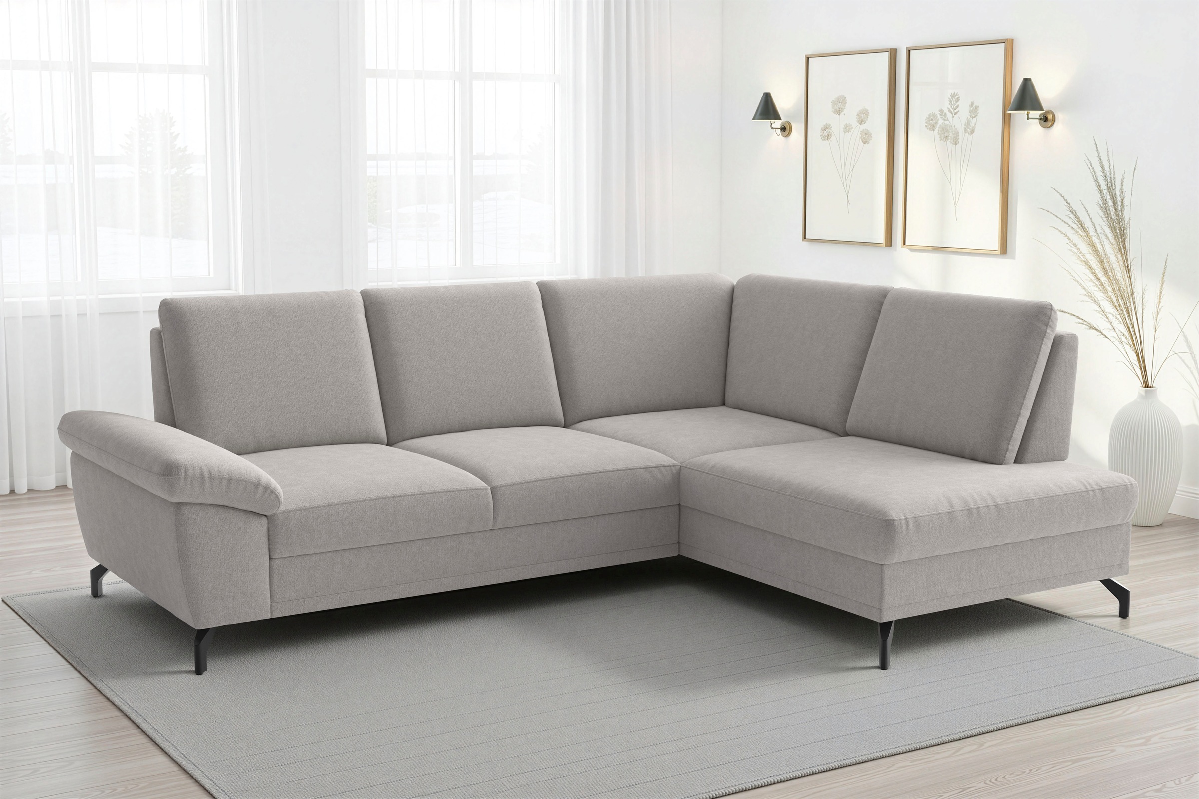sit&more Ecksofa »Chelsea L-Form, B: 264 cm, mit Armteil-& Sitztiefenverstellung« optional Bettfunktion und Bettkasten
