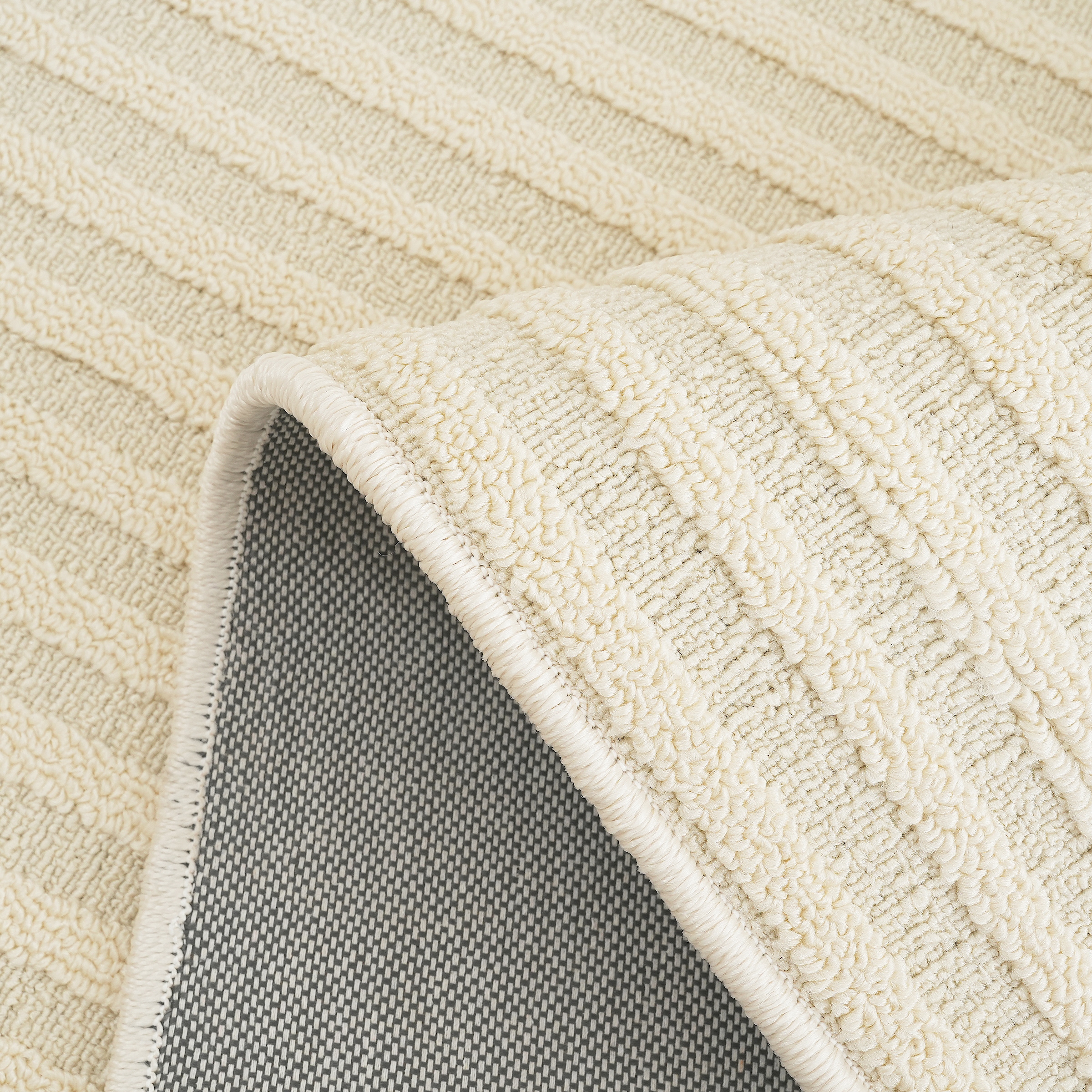 my home Teppich »Jola Hoch-Tief-Design, Scandi-Look, Zen« rechteckig 10 mm Höhe Boho, Modern, 3D, Wohnzimmer, Schlafzimmer, wasserabweisend